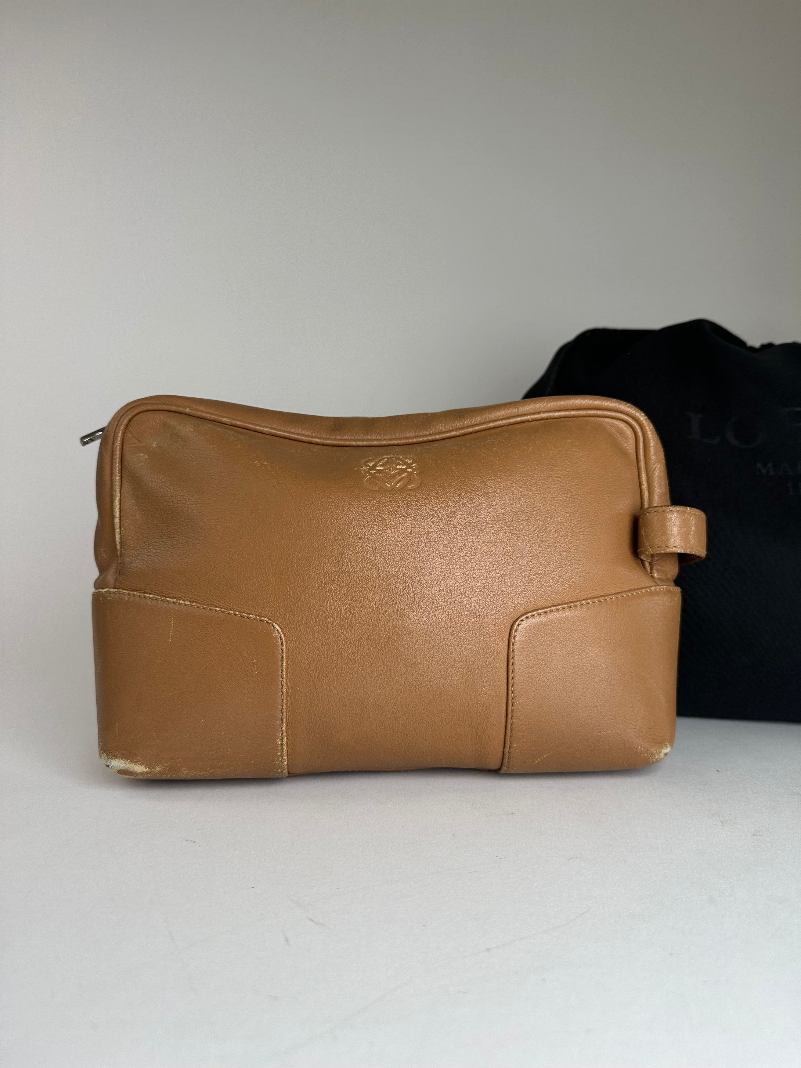 Loewe Vintage Madrid Logo Leather Clutch Brown Size ONE SIZE - 6 Thumbnail