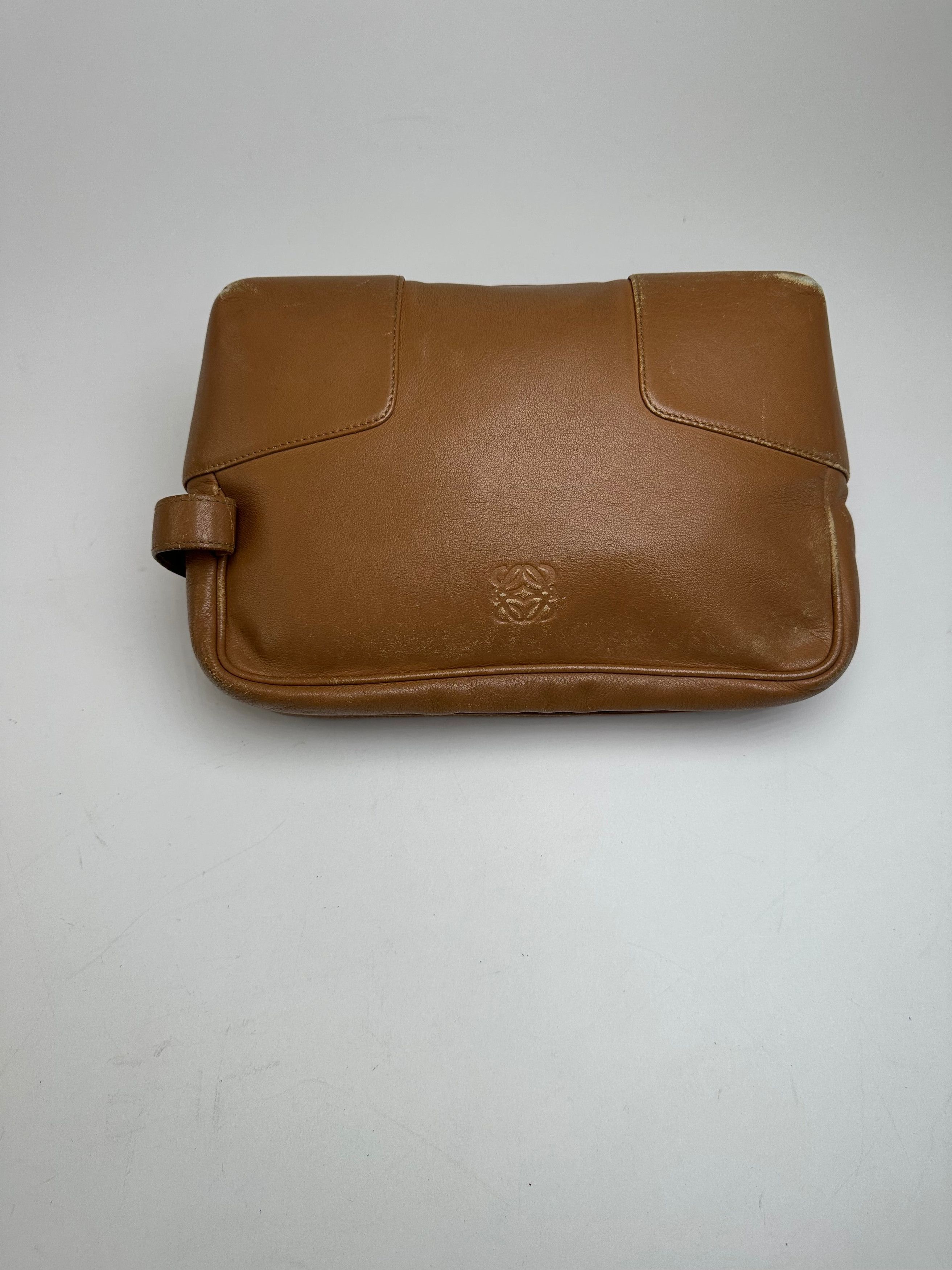 Loewe Vintage Madrid Logo Leather Clutch Brown Size ONE SIZE - 9 Thumbnail