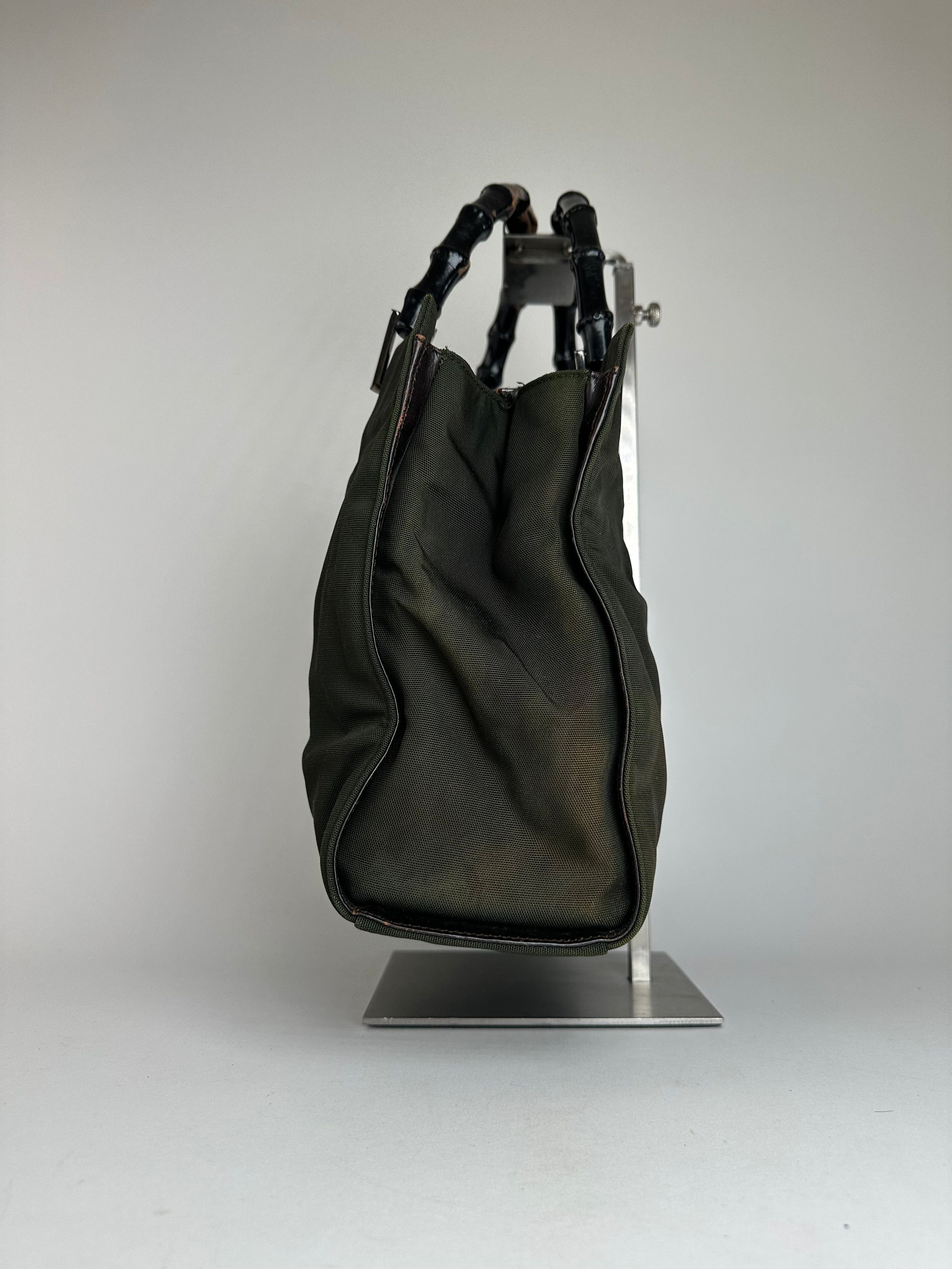 Gucci Vintage Bamboo Top Handle 2Way Handbag Black Brown Size ONE SIZE - 5 Thumbnail
