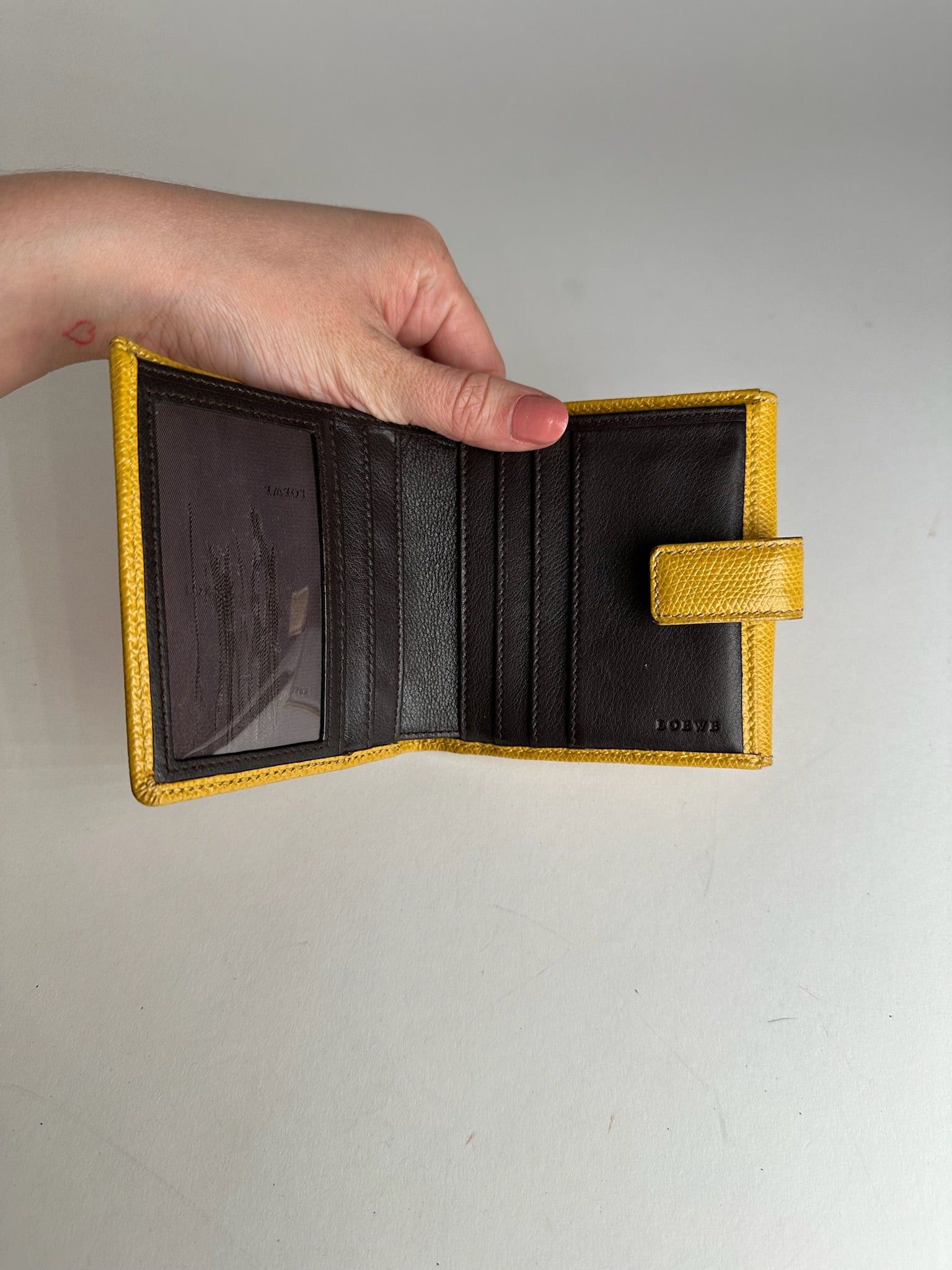 Loewe Vintage Anagram Snake Emblossed Leather Wallet Yellow Size ONE SIZE - 4 Thumbnail