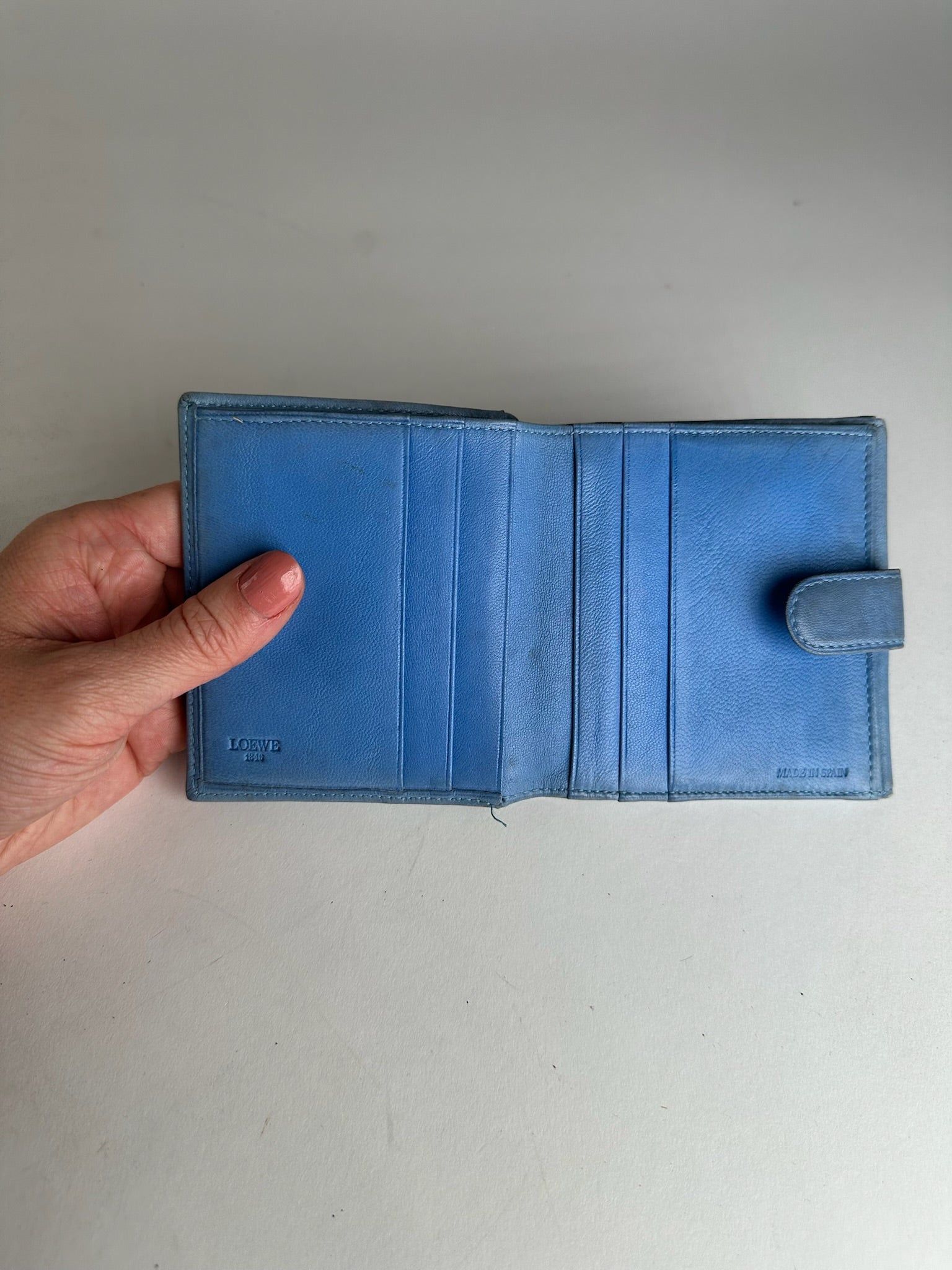 Loewe Vintage Madrid Soft Leather Wallet Blue Size ONE SIZE - 3 Thumbnail