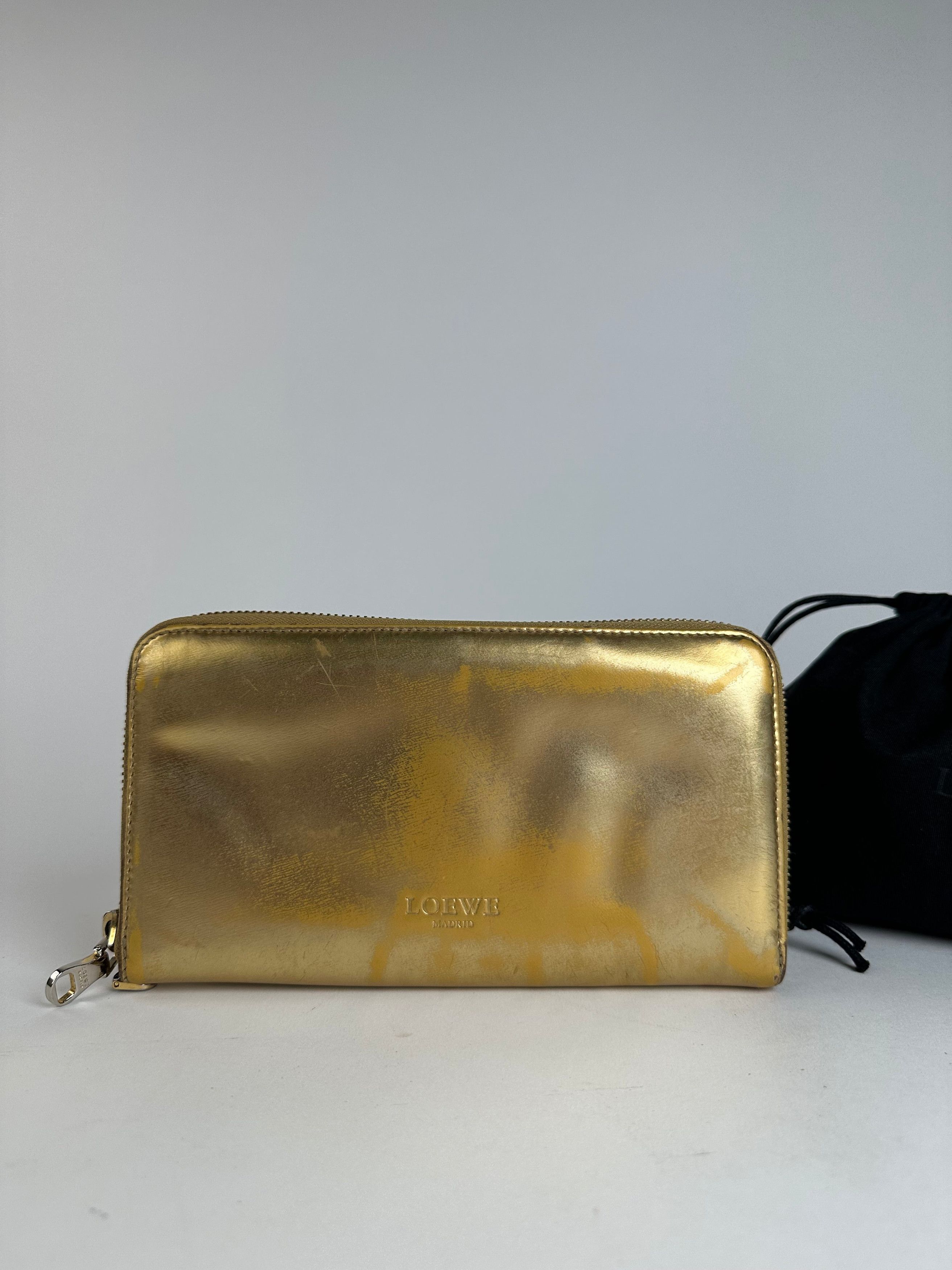Loewe Vintage Madrid Leather Zippy Wallet Gold Size ONE SIZE - 8 Thumbnail