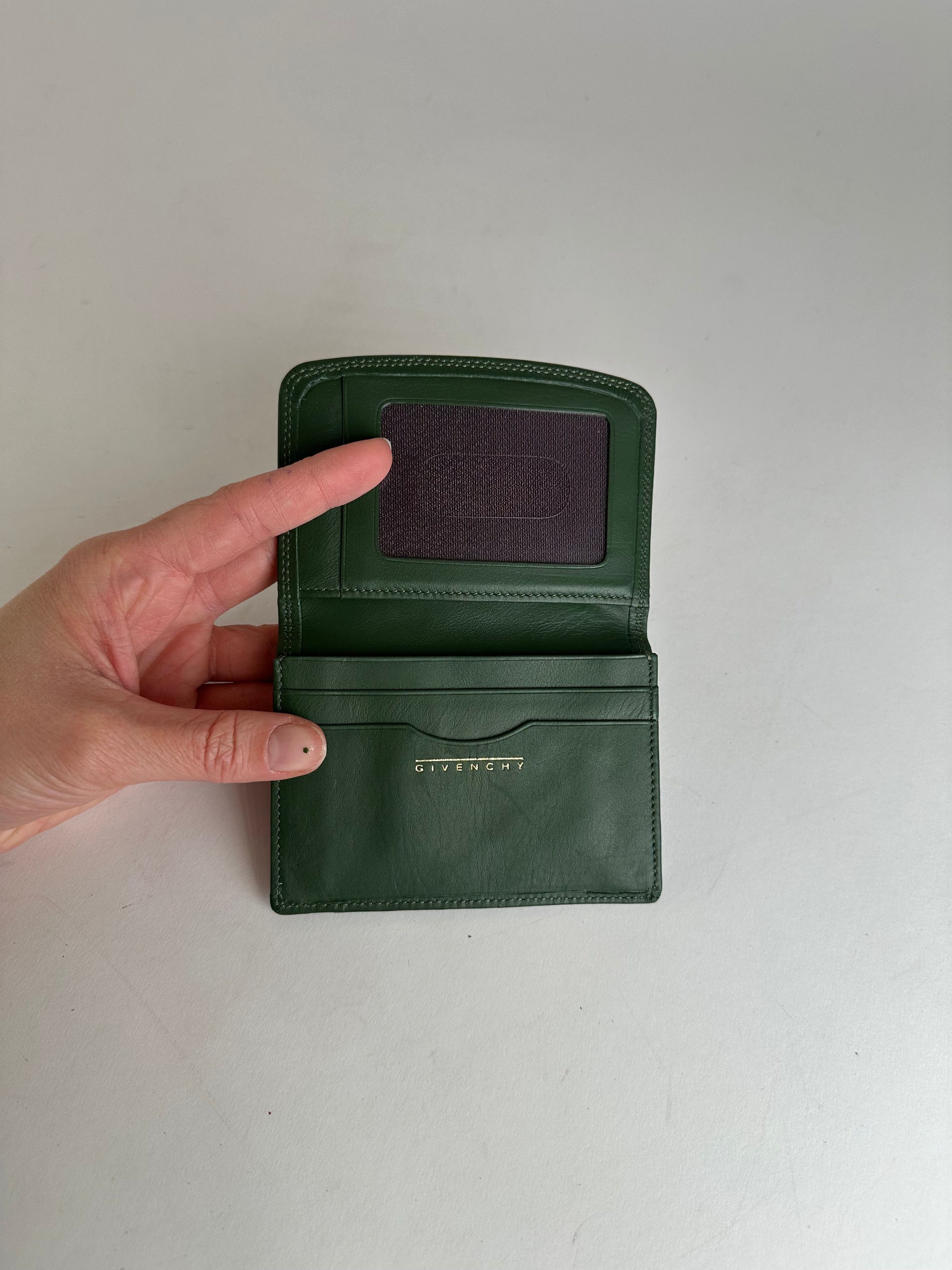 Givenchy Vintage Leather Card Holder Green Size ONE SIZE - 3 Thumbnail