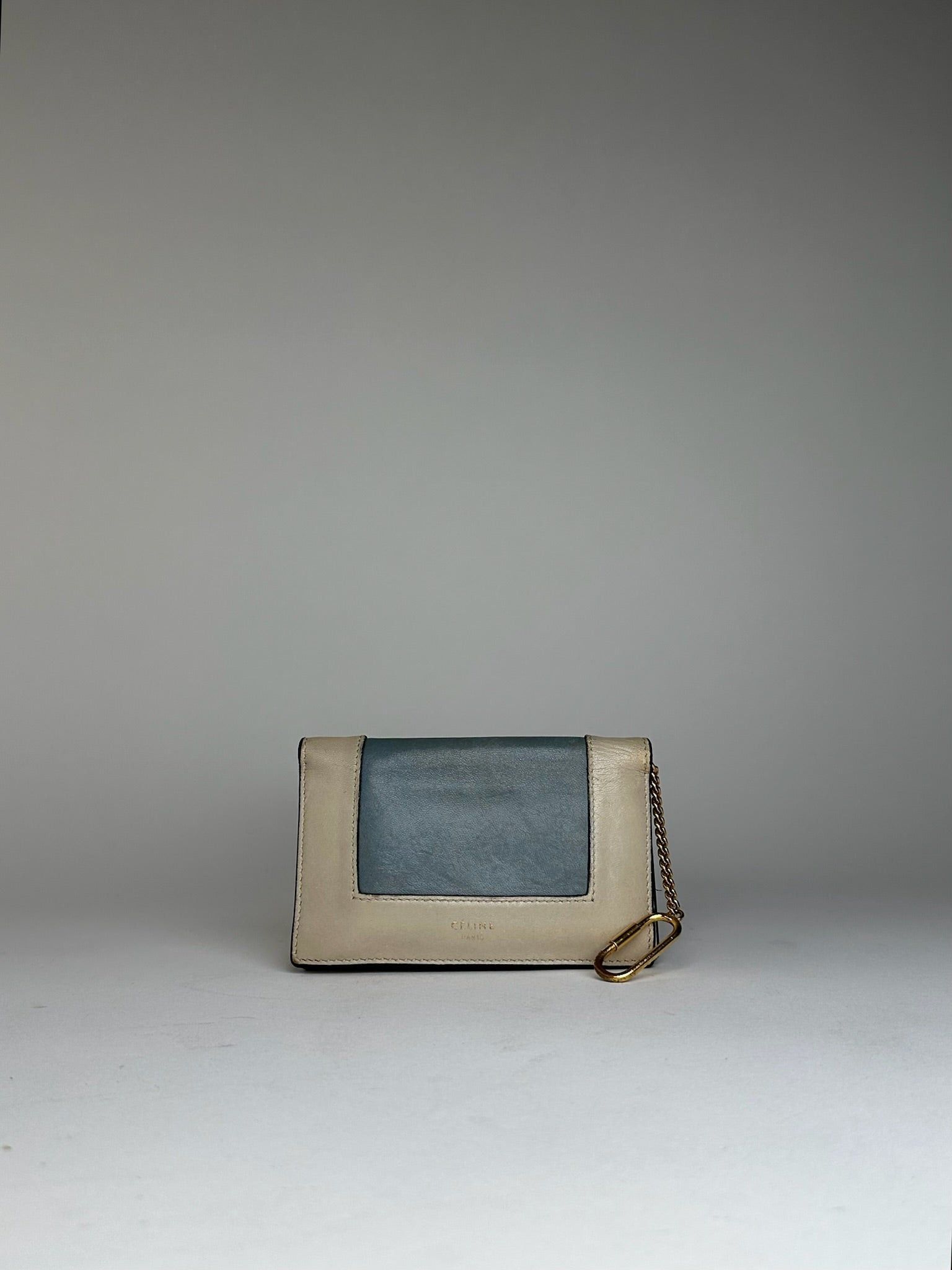 Celine Vintage Paris Keychain Leather Wallet Blue white Size ONE SIZE - 6 Thumbnail