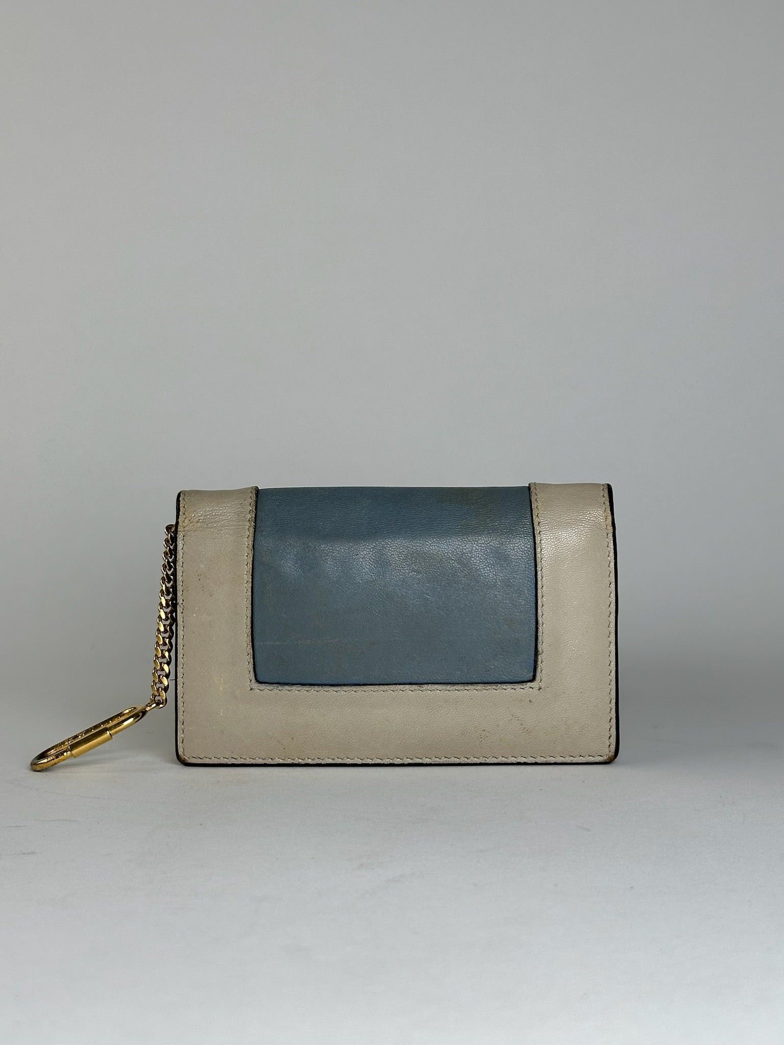 Celine Vintage Paris Keychain Leather Wallet Blue white Size ONE SIZE - 2 Thumbnail