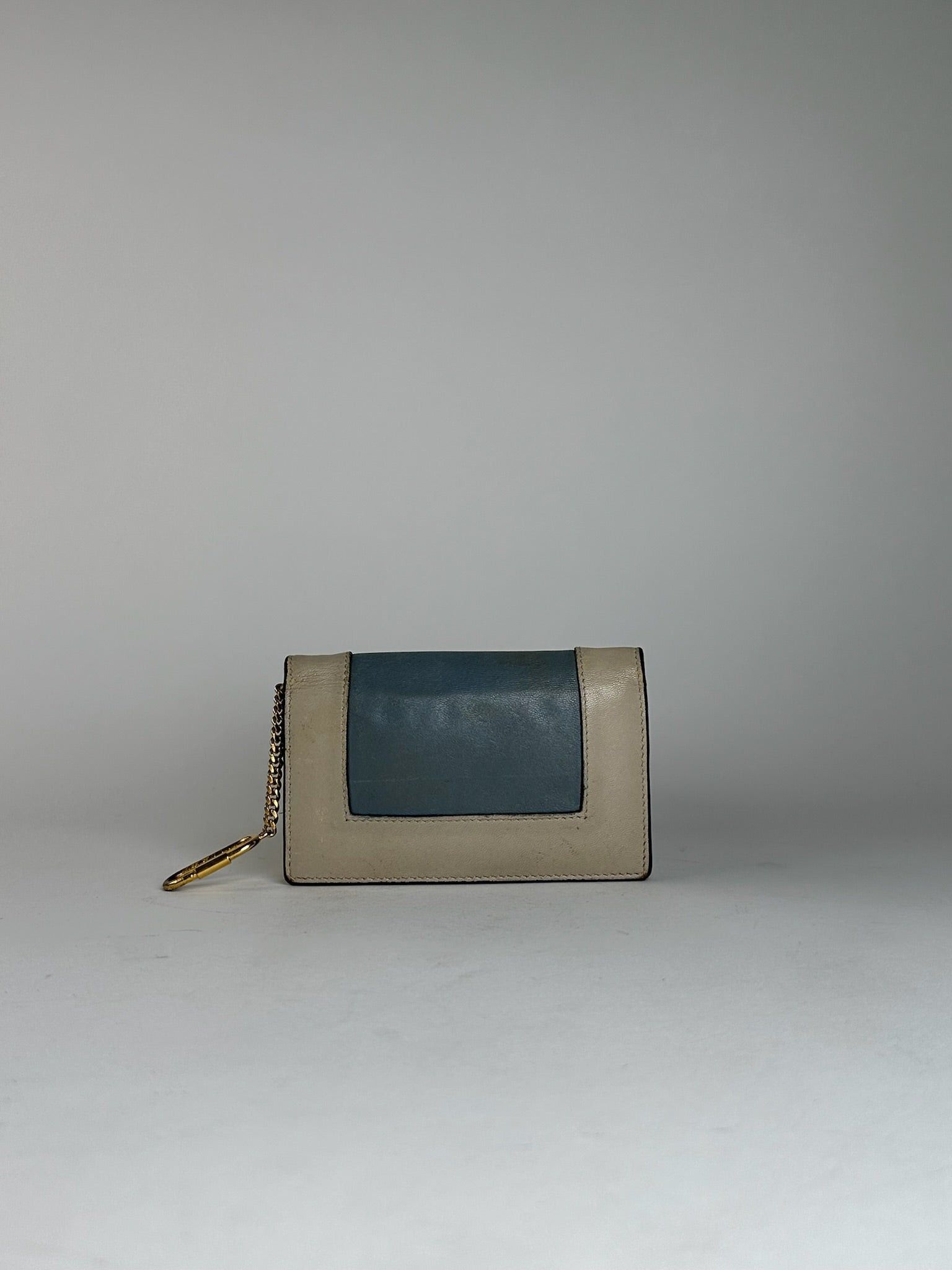 Celine Vintage Paris Keychain Leather Wallet Blue white Size ONE SIZE - 8 Thumbnail