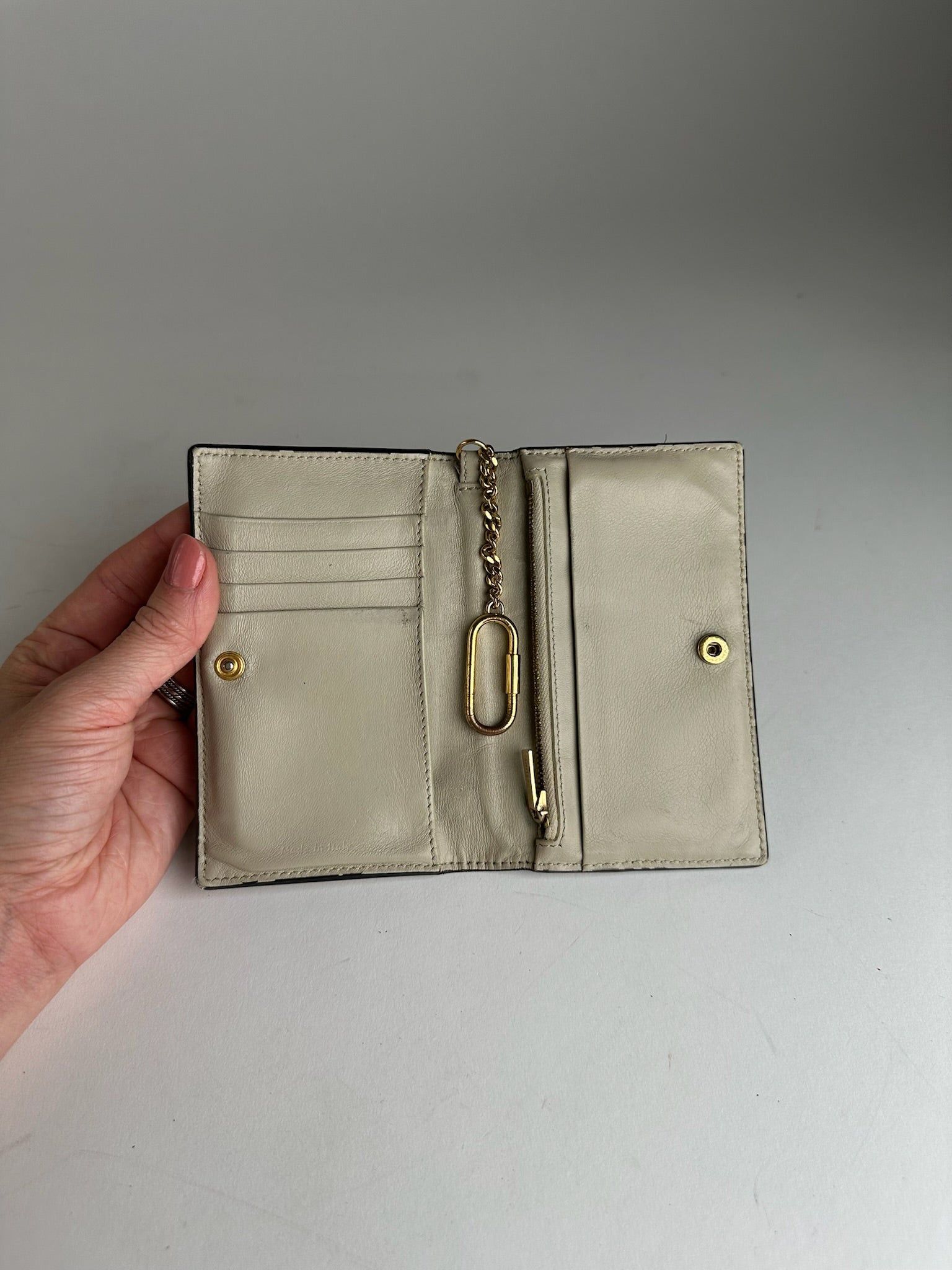 Celine Vintage Paris Keychain Leather Wallet Blue white Size ONE SIZE - 7 Thumbnail
