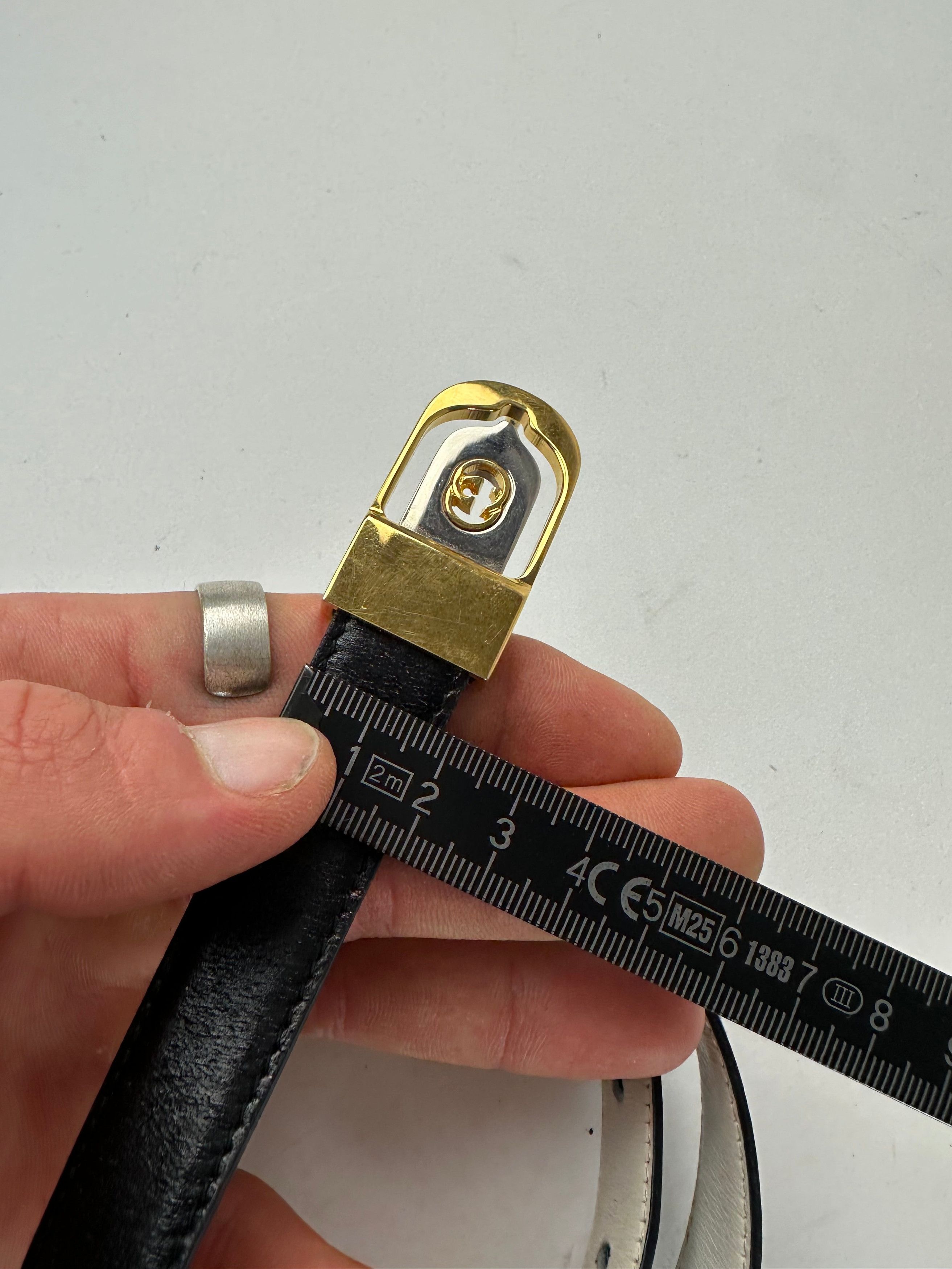 Gucci Vintage GG Leather Belt Black Size ONE SIZE - 8 Thumbnail