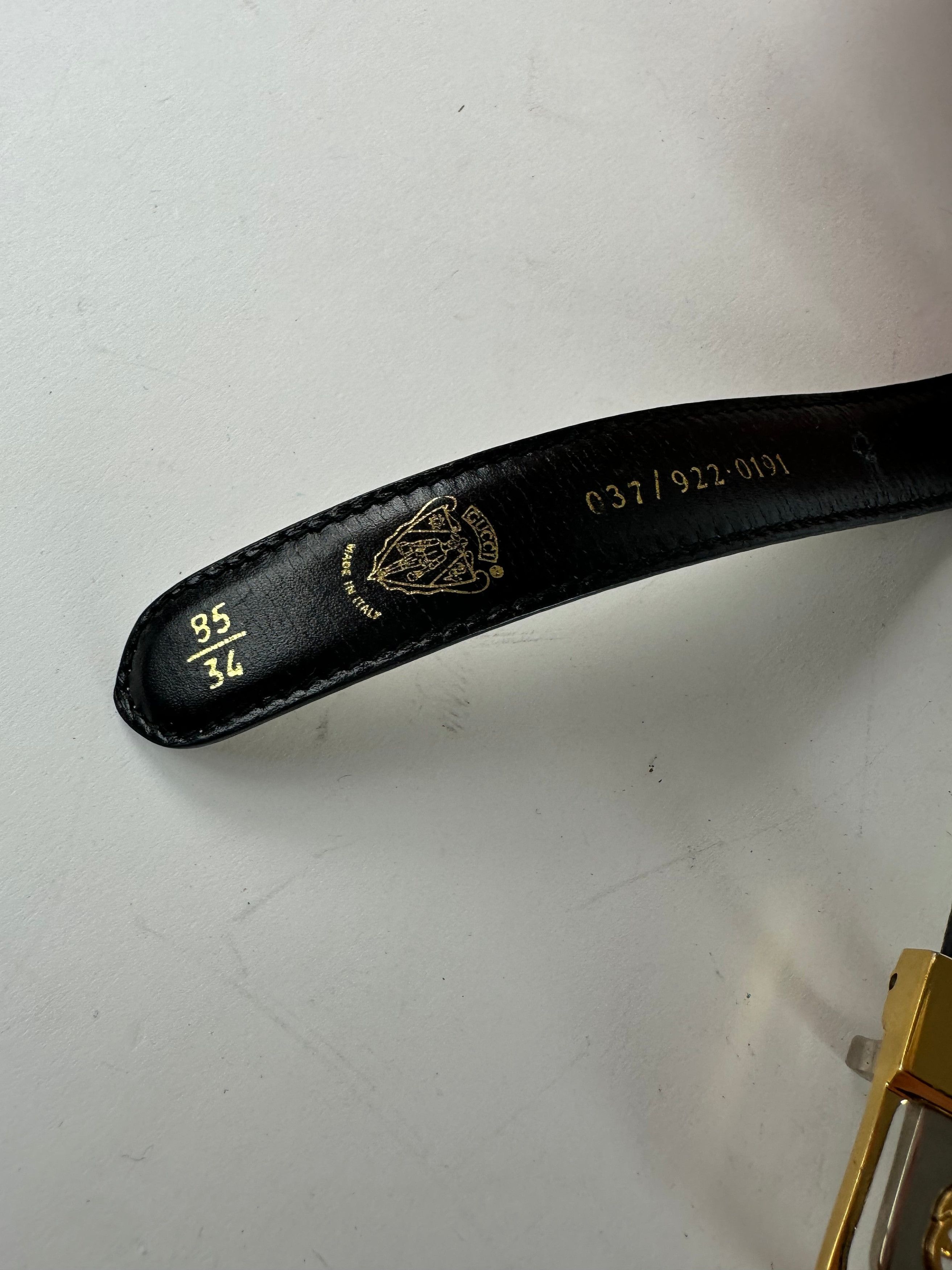 Gucci Vintage GG Leather Belt Black Size ONE SIZE - 3 Thumbnail