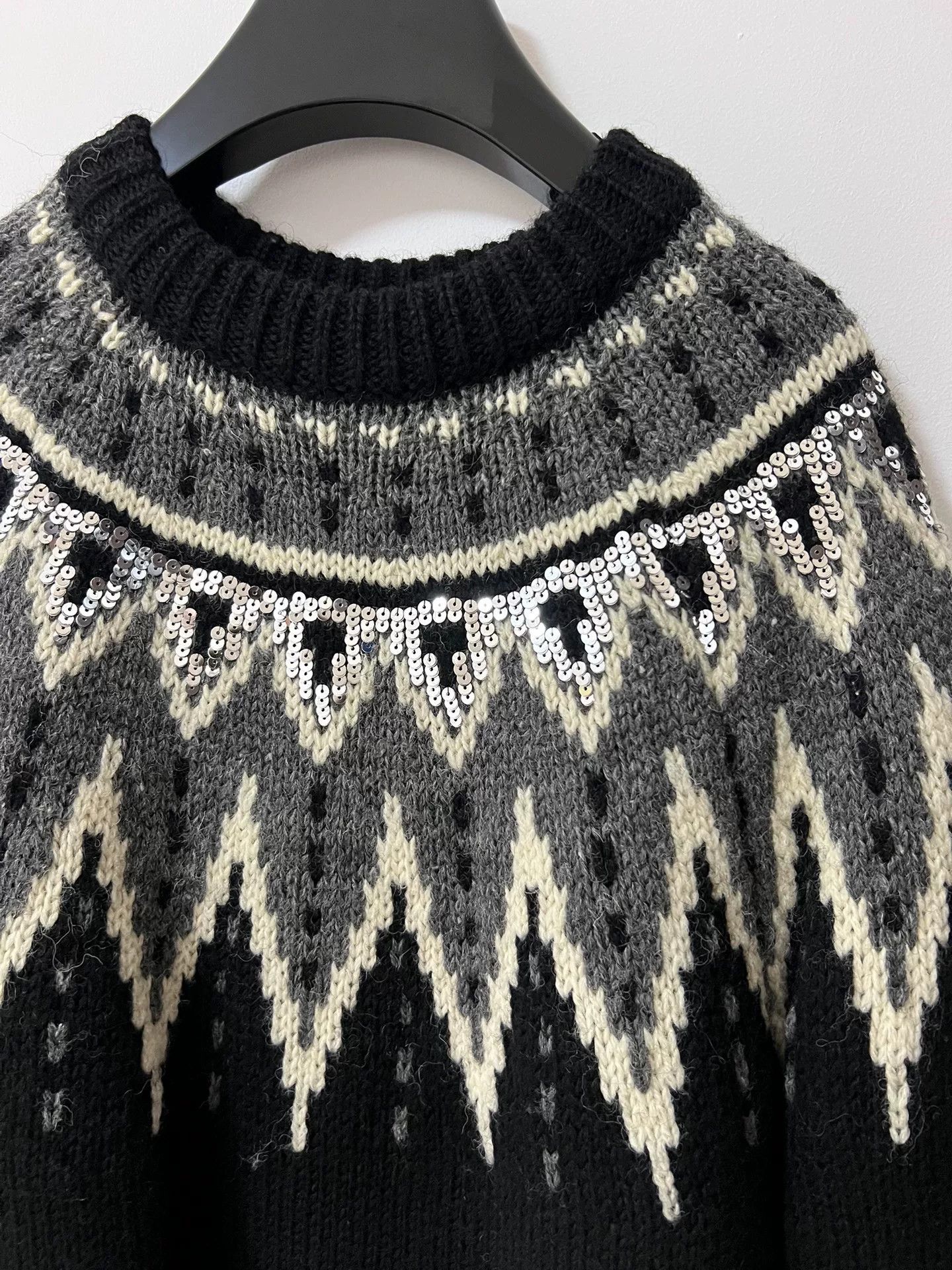 Saint Laurent Paris Saint Laurent Sequin Patterned Sweater Size M / US 6-8 / IT 42-44 - 2 Thumbnail