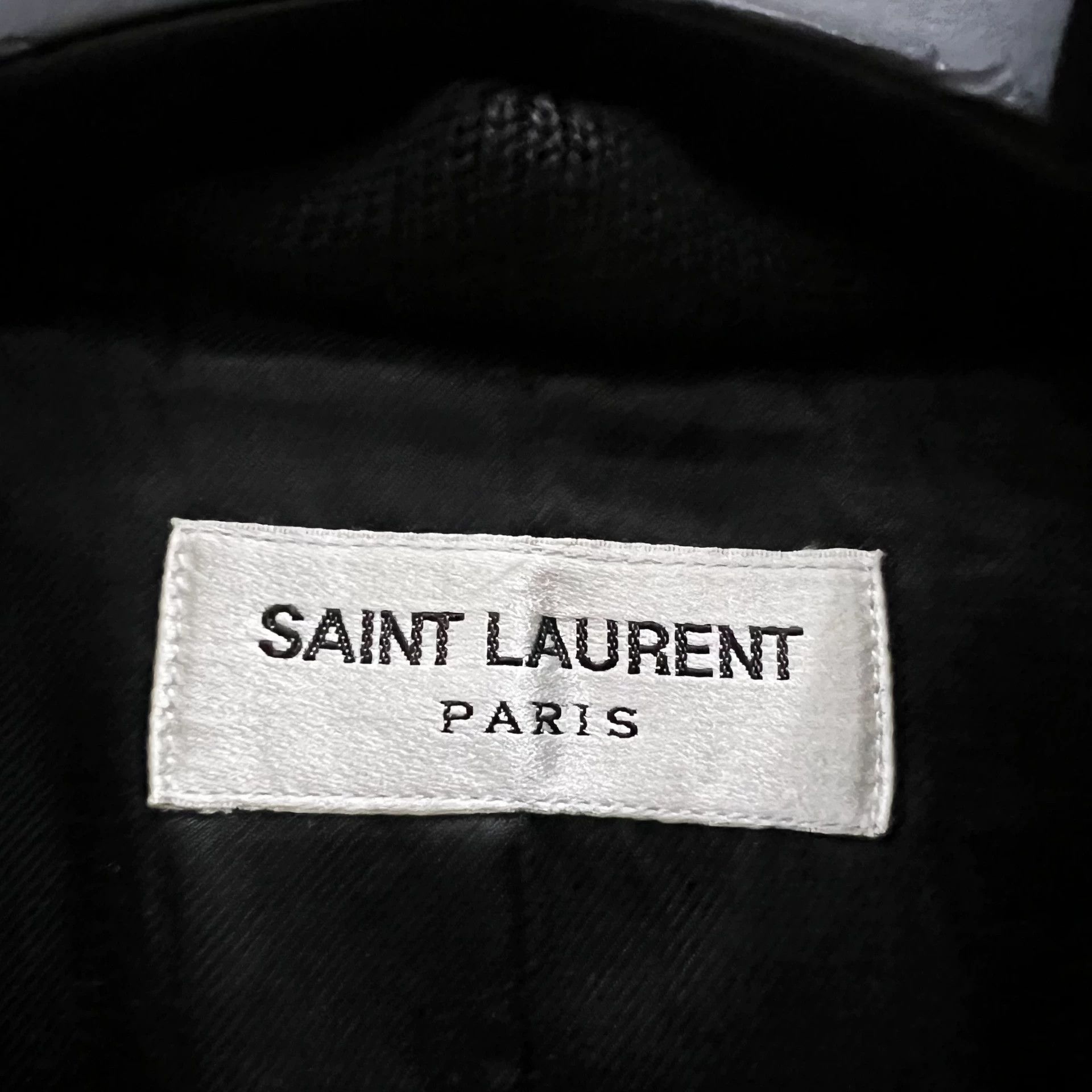 Saint Laurent Paris Saint Laurent Dark Blue Leather Patch Jacket Size US M / EU 48-50 / 2 - 3 Thumbnail
