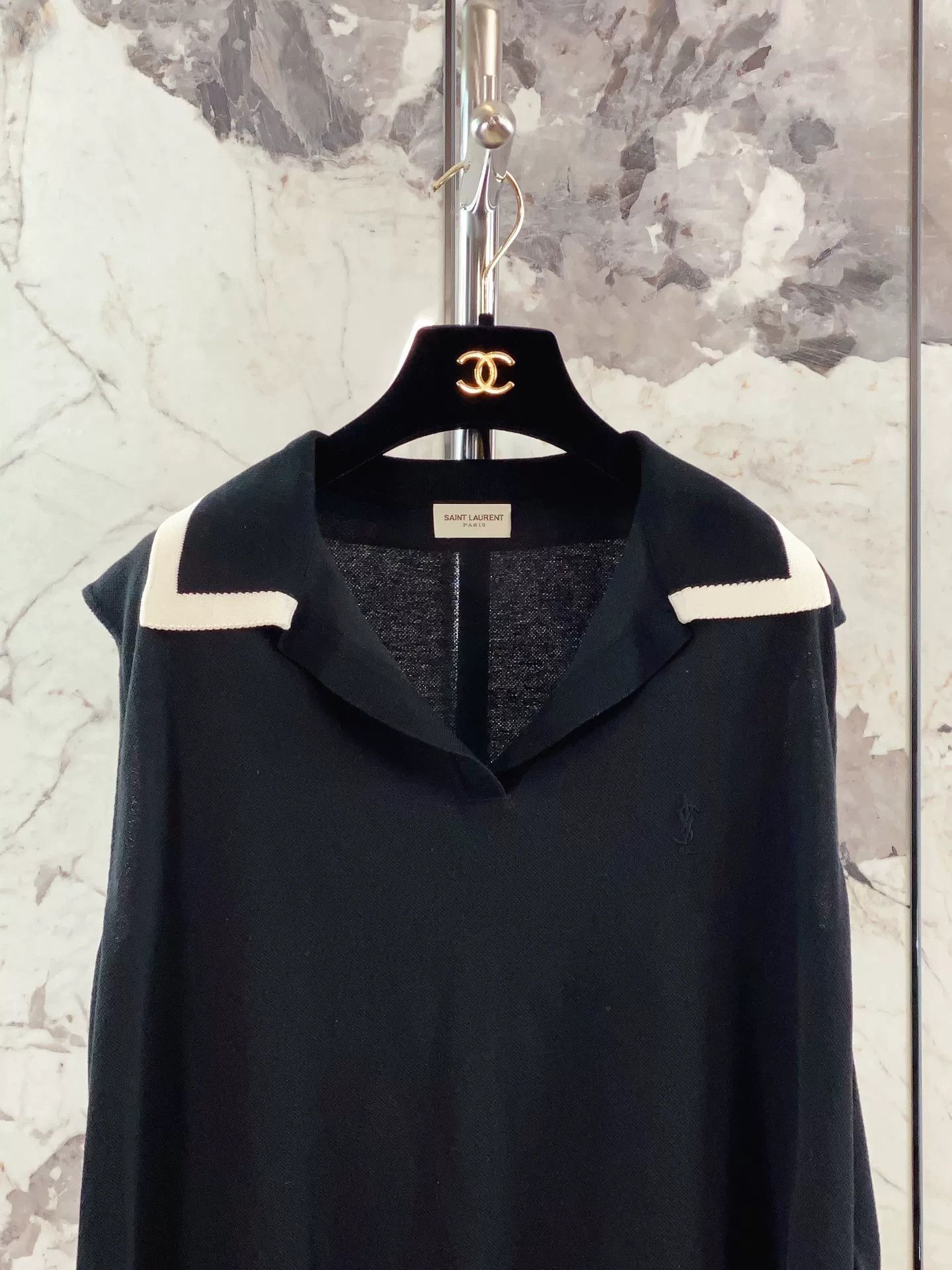 Saint Laurent Paris Saint Laurent YSL Black Sleeveless Polo Top Size M / US 6-8 / IT 42-44 - 3 Thumbnail