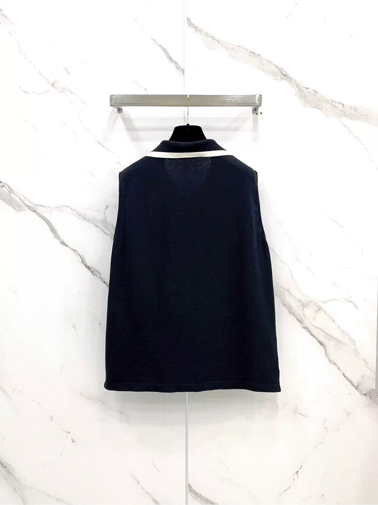 Saint Laurent Paris Saint Laurent YSL Black Sleeveless Polo Top Size M / US 6-8 / IT 42-44 - 2 Thumbnail
