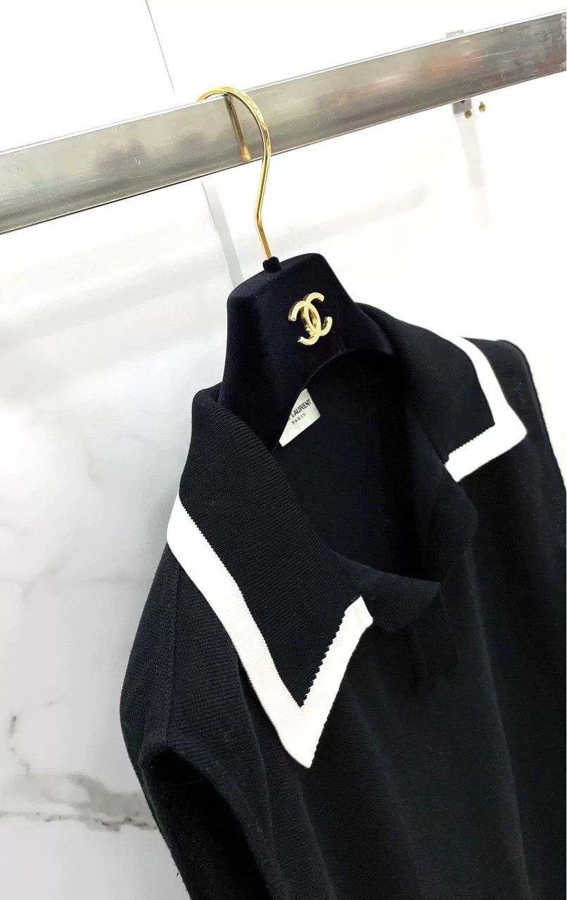 Saint Laurent Paris Saint Laurent YSL Black Sleeveless Polo Top Size M / US 6-8 / IT 42-44 - 6 Thumbnail