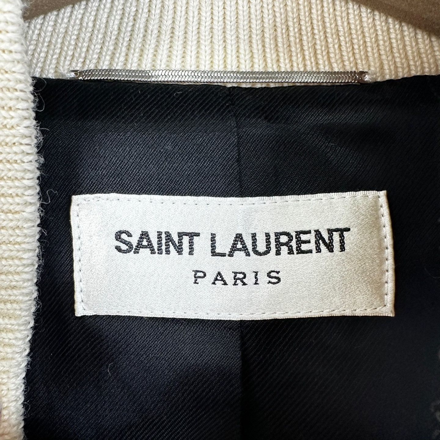 Saint Laurent Paris Saint Laurent White Black Striped Baseball Jacket Size US M / EU 48-50 / 2 - 4 Thumbnail