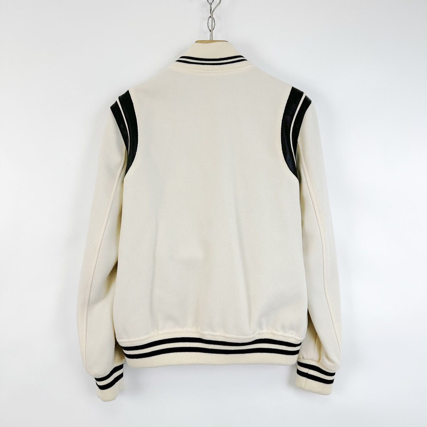 Saint Laurent Paris Saint Laurent White Black Striped Baseball Jacket Size US M / EU 48-50 / 2 - 2 Thumbnail
