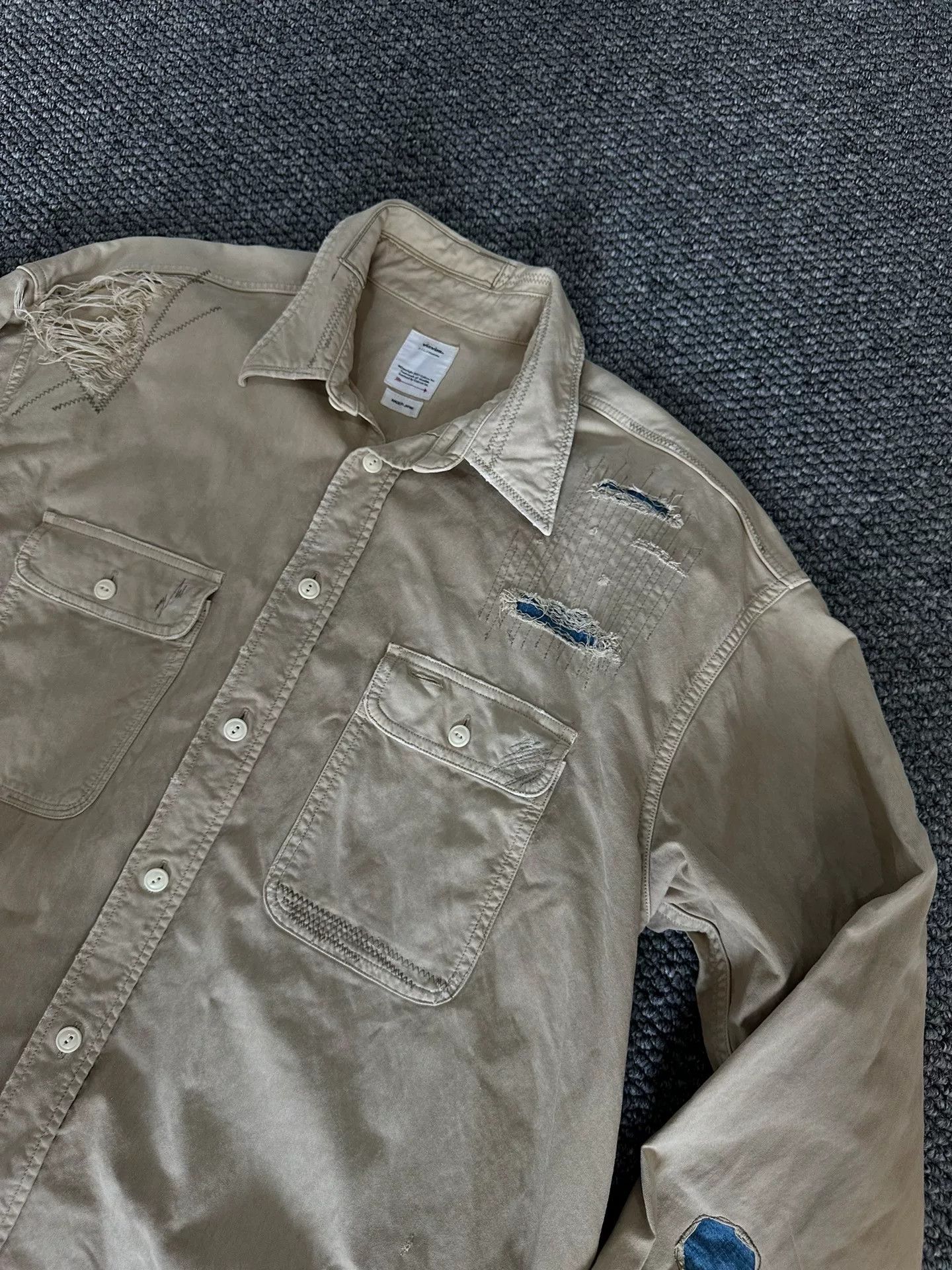 Visvim visvim grand crash distressed shirt Size US M / EU 48-50 / 2 - 3 Thumbnail