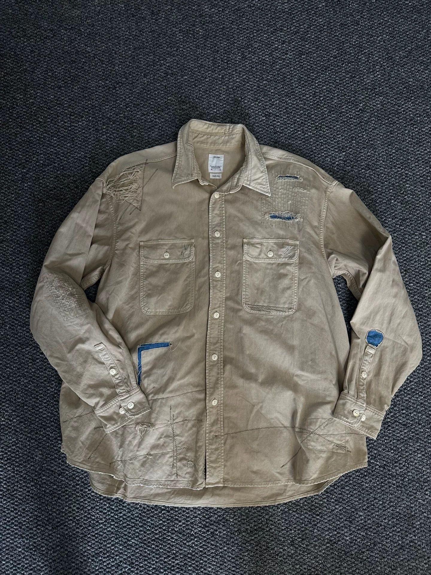 Visvim visvim grand crash distressed shirt Size US M / EU 48-50 / 2 - 2 Thumbnail