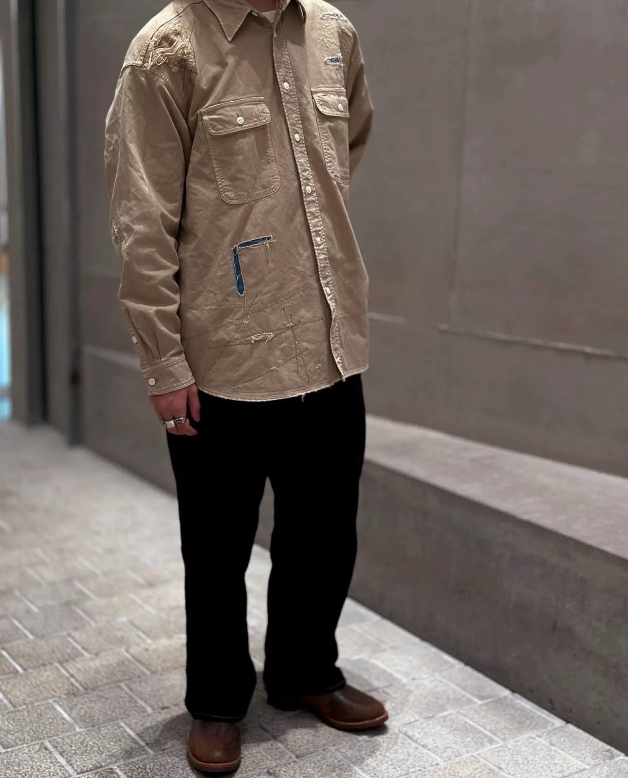 Visvim visvim grand crash distressed shirt Size US M / EU 48-50 / 2 - 5 Thumbnail