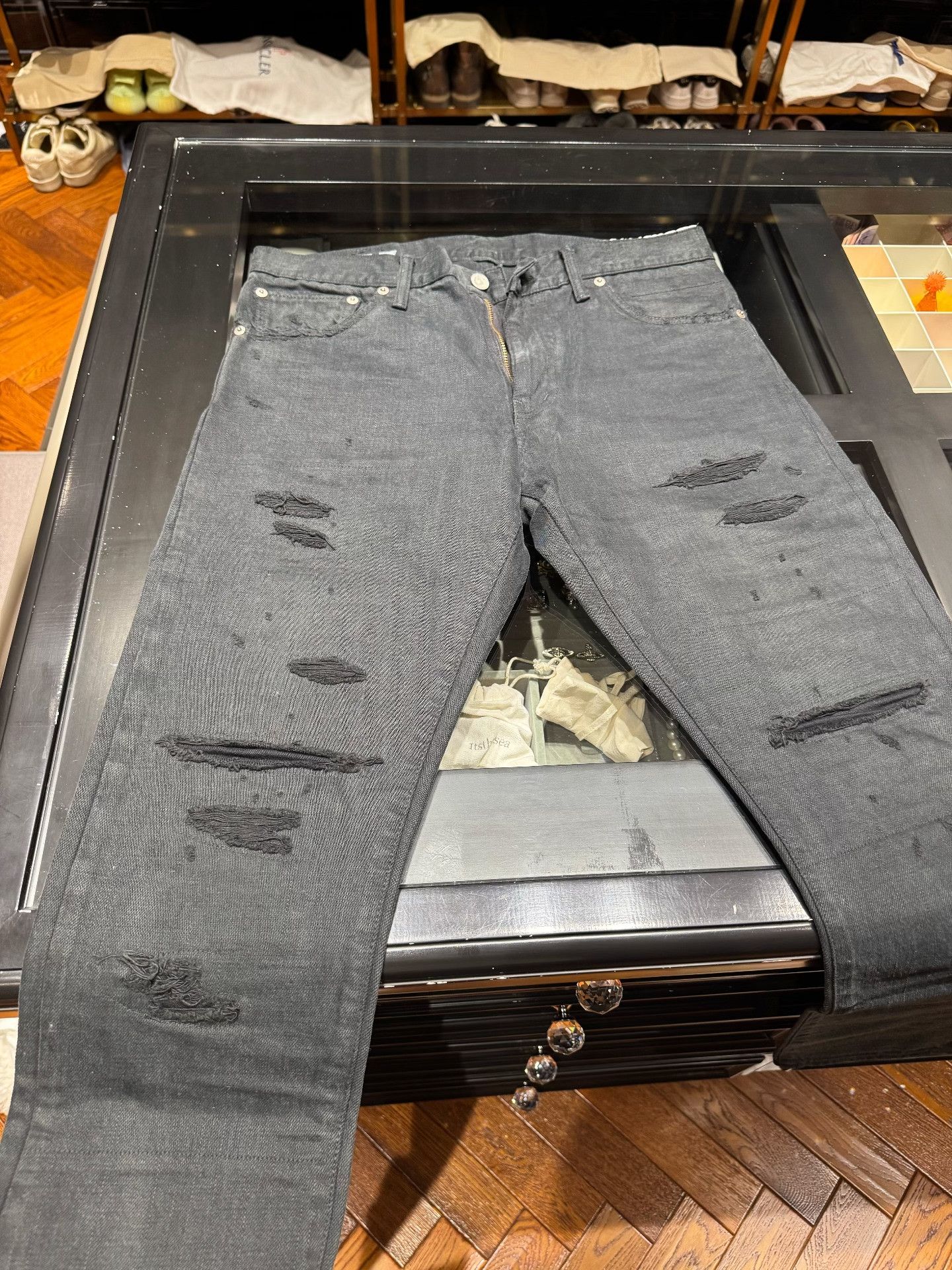 Visvim Visvim 12D17 Dark Gray Distressed Jeans Size US 34 / EU 50 - 2 Thumbnail