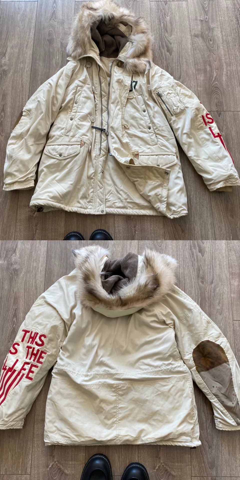 Visvim Visvim Beige N3B Down Jacket with Fur Hood Size US M / EU 48-50 / 2 - 2 Thumbnail
