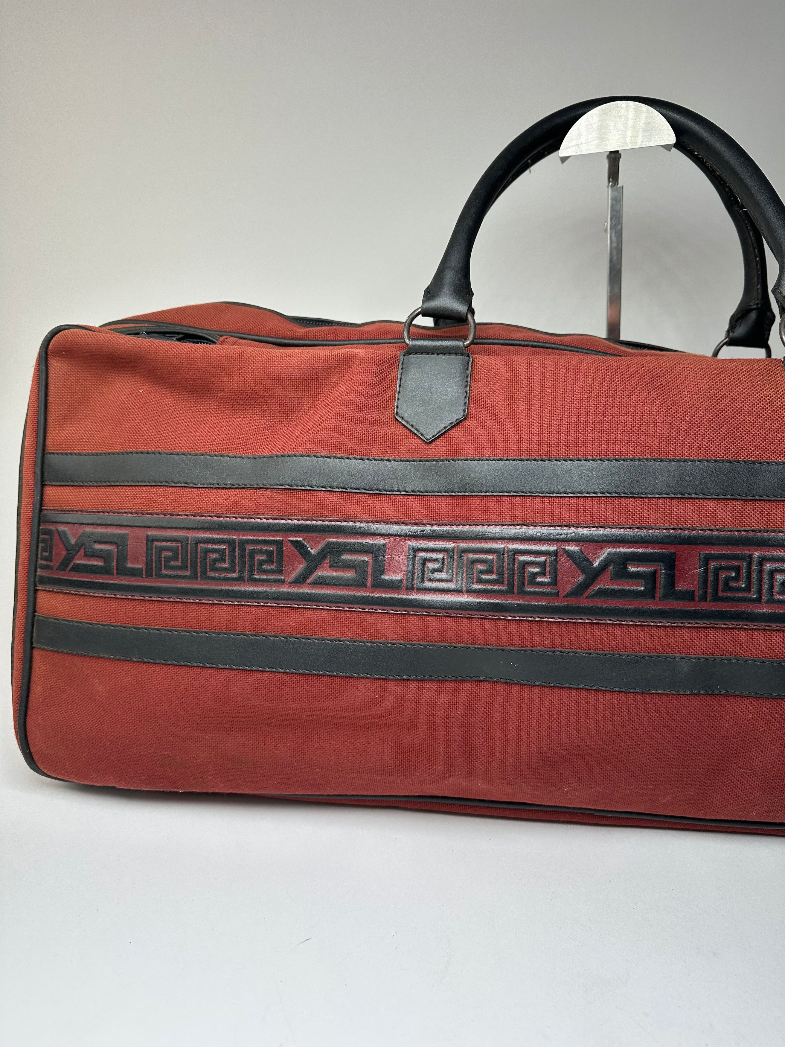 Other Vintage Yves Saint Laurent Duffel Bag Red Black Size ONE SIZE - 4 Thumbnail