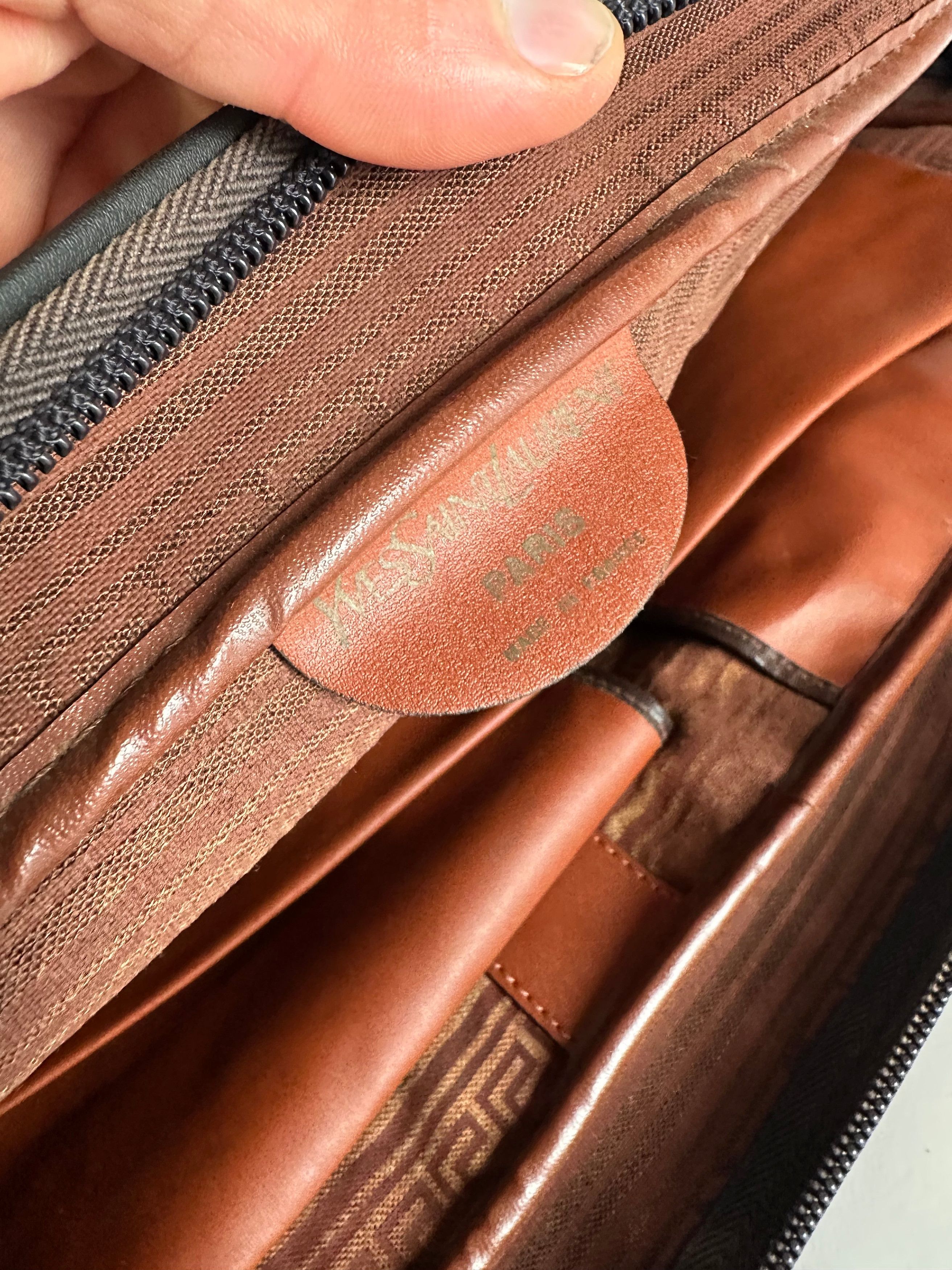 Other Vintage Yves Saint Laurent Duffel Bag Red Black Size ONE SIZE - 5 Thumbnail
