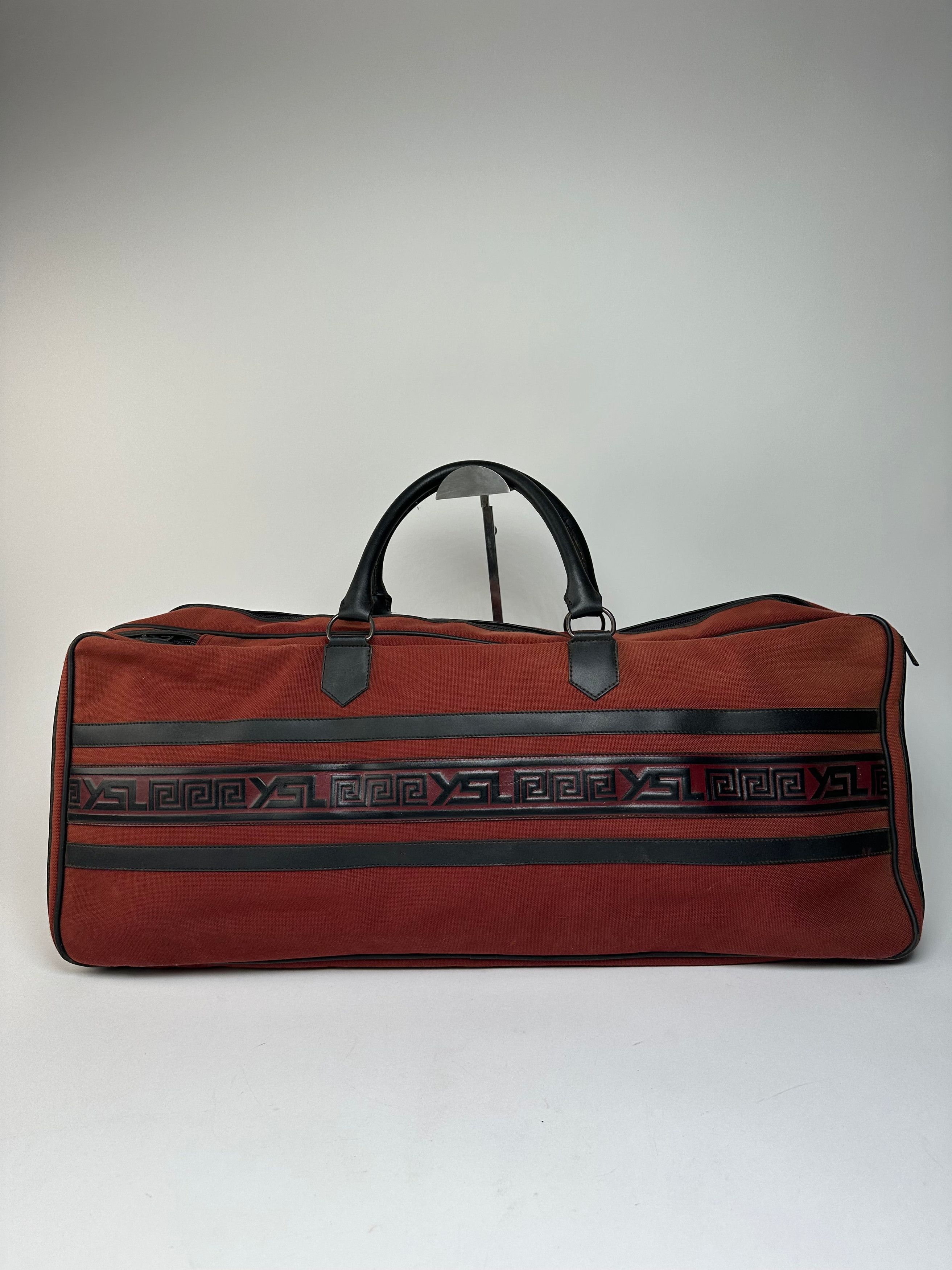 Other Vintage Yves Saint Laurent Duffel Bag Red Black Size ONE SIZE - 7 Thumbnail