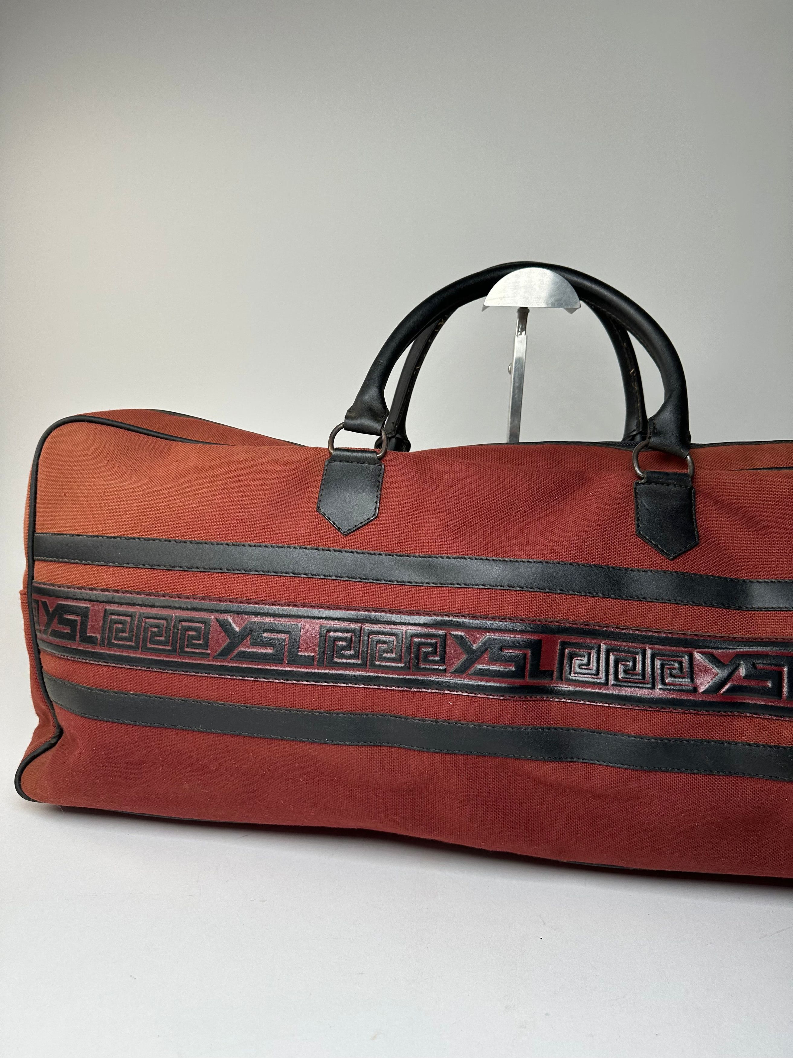 Other Vintage Yves Saint Laurent Duffel Bag Red Black Size ONE SIZE - 11 Thumbnail