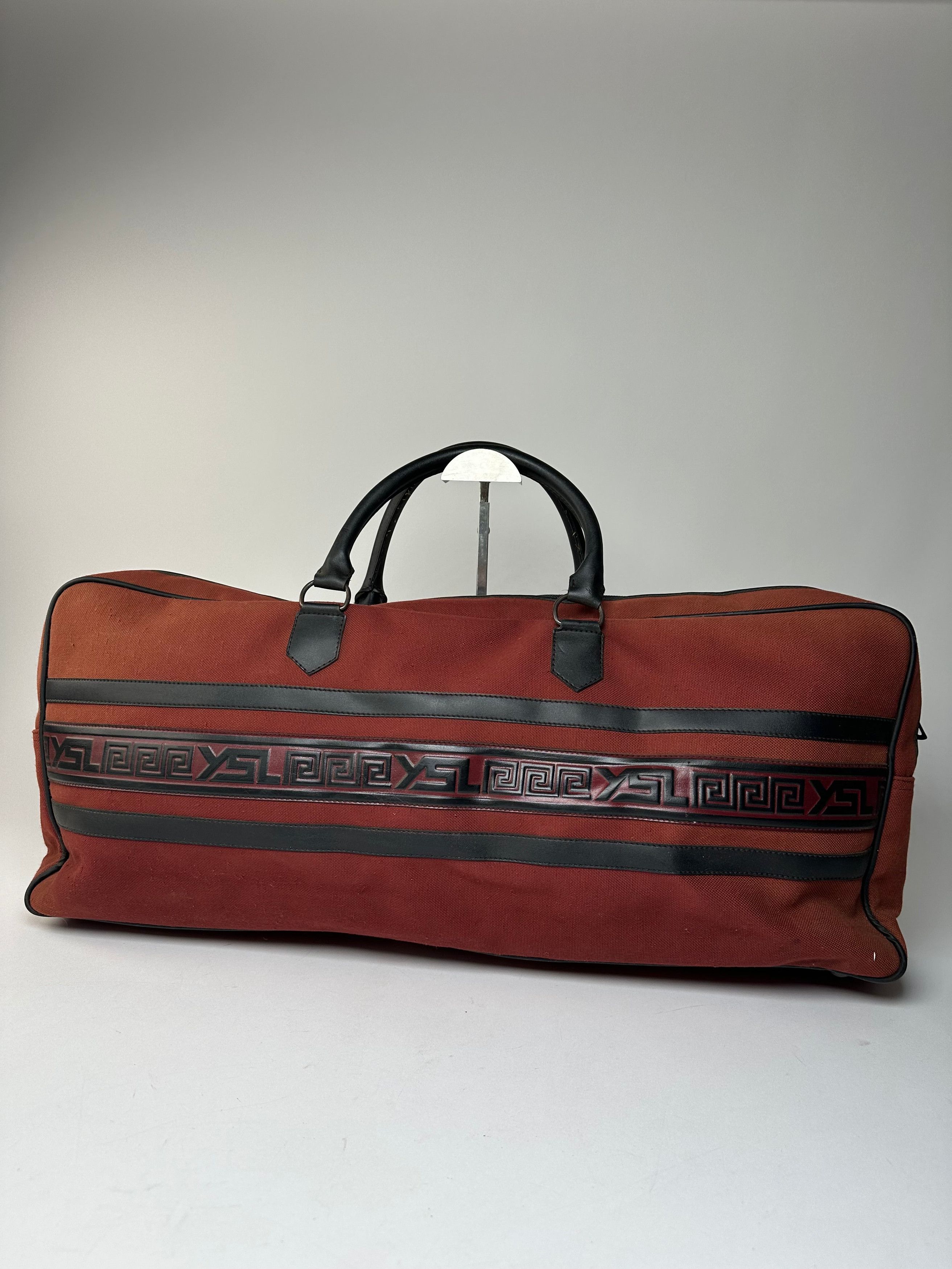Other Vintage Yves Saint Laurent Duffel Bag Red Black Size ONE SIZE - 2 Thumbnail