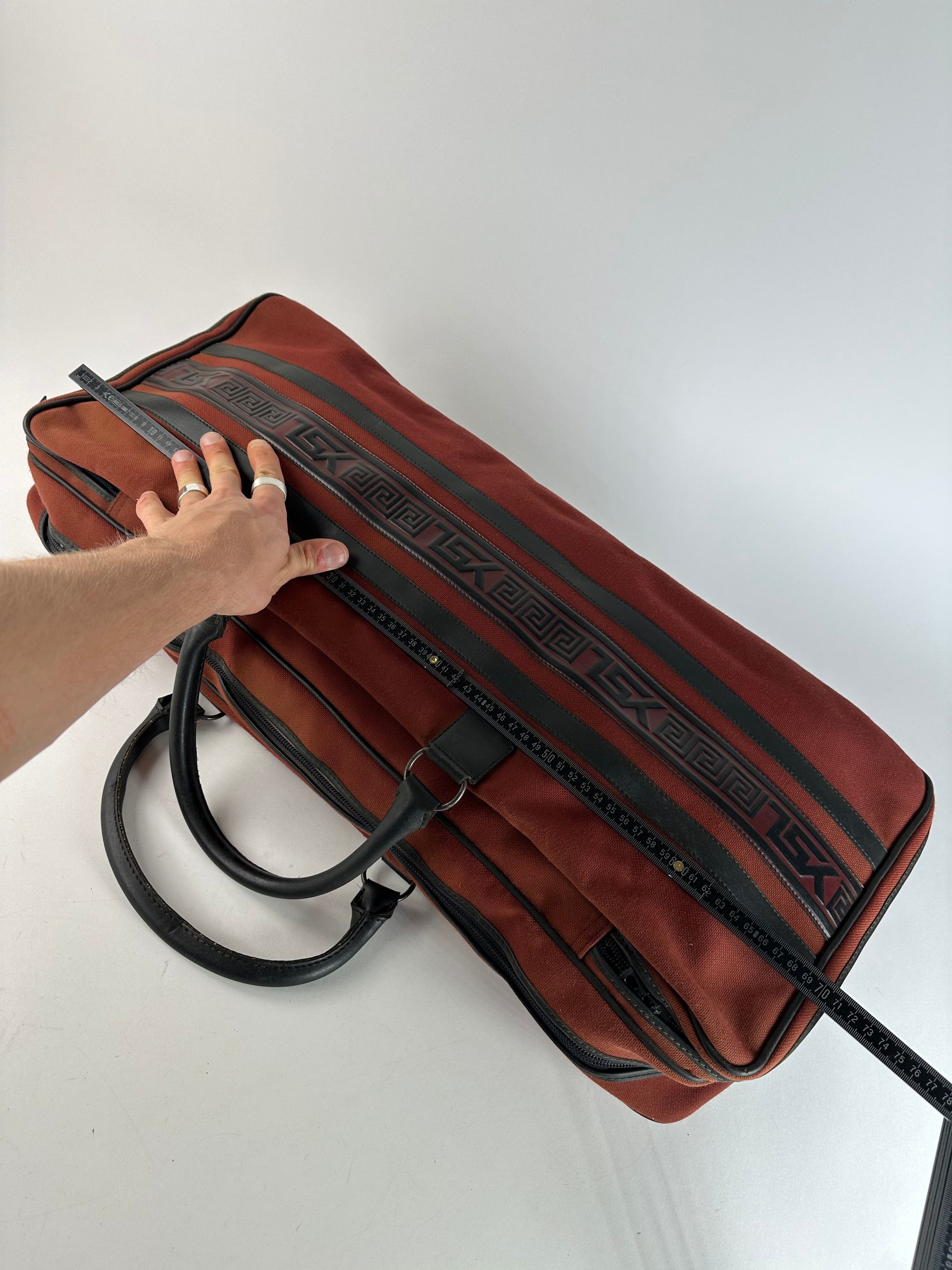 Other Vintage Yves Saint Laurent Duffel Bag Red Black Size ONE SIZE - 12 Thumbnail