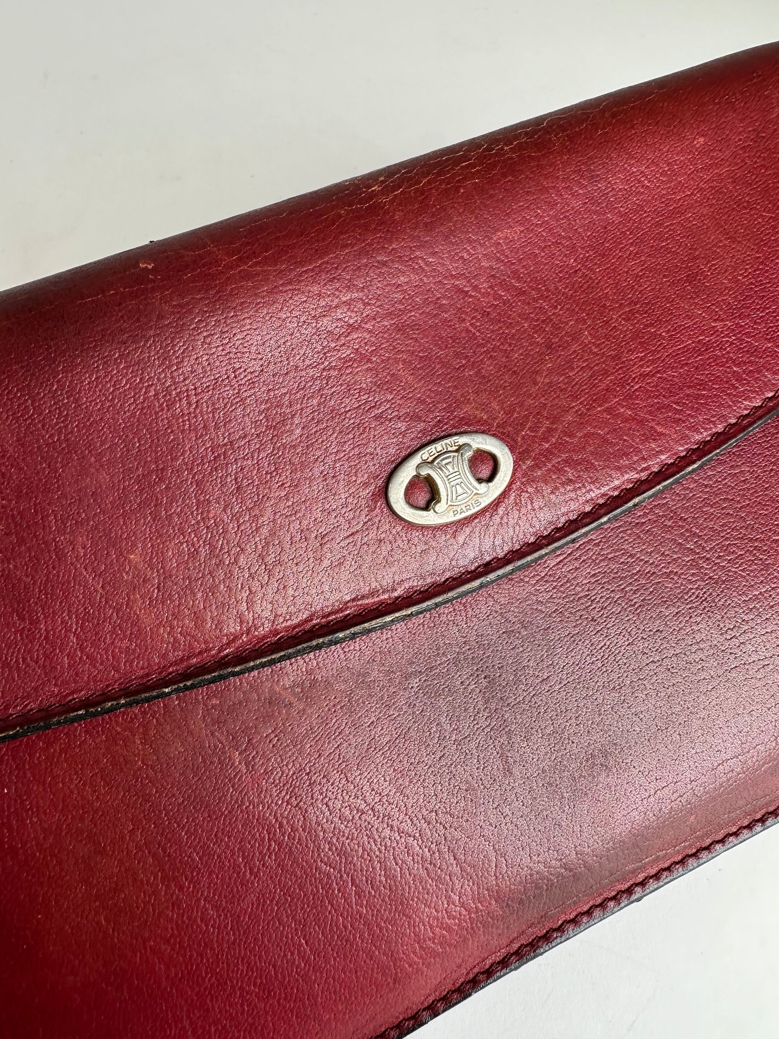 Celine Vintage Paris Triomphe Leather Clutch / Card Holder / Wallet Size ONE SIZE - 3 Thumbnail