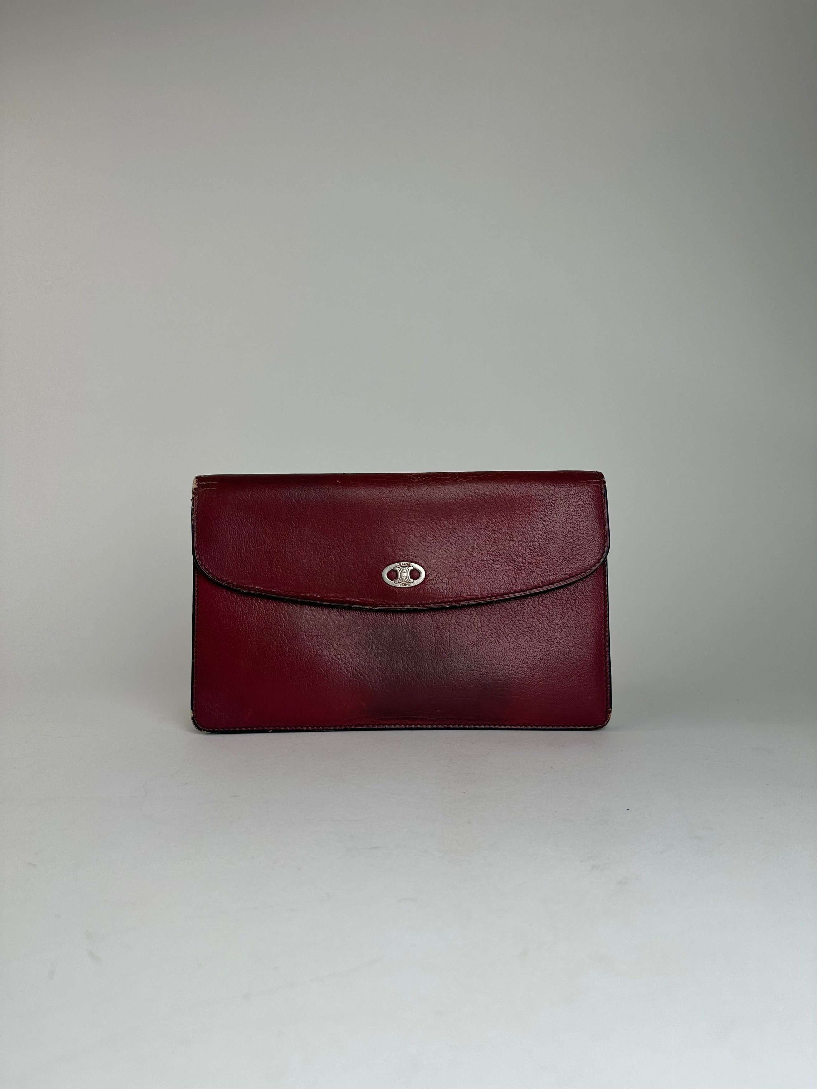 Celine Vintage Paris Triomphe Leather Clutch / Card Holder / Wallet Size ONE SIZE - 8 Thumbnail