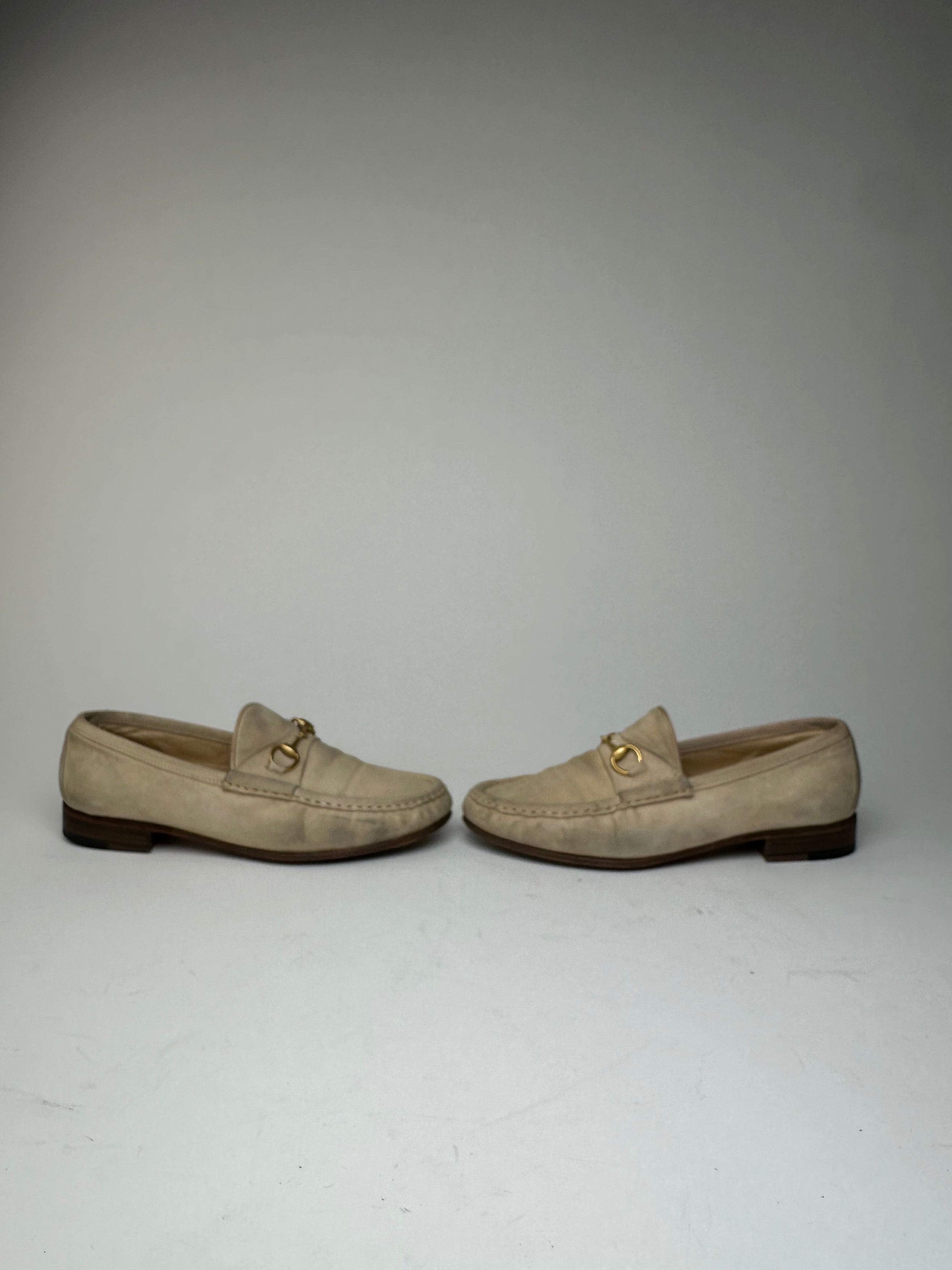 Gucci Vintage Horsebit Suese Loafer Beige EU37 Size US 5.5 / IT 35.5 - 4 Thumbnail