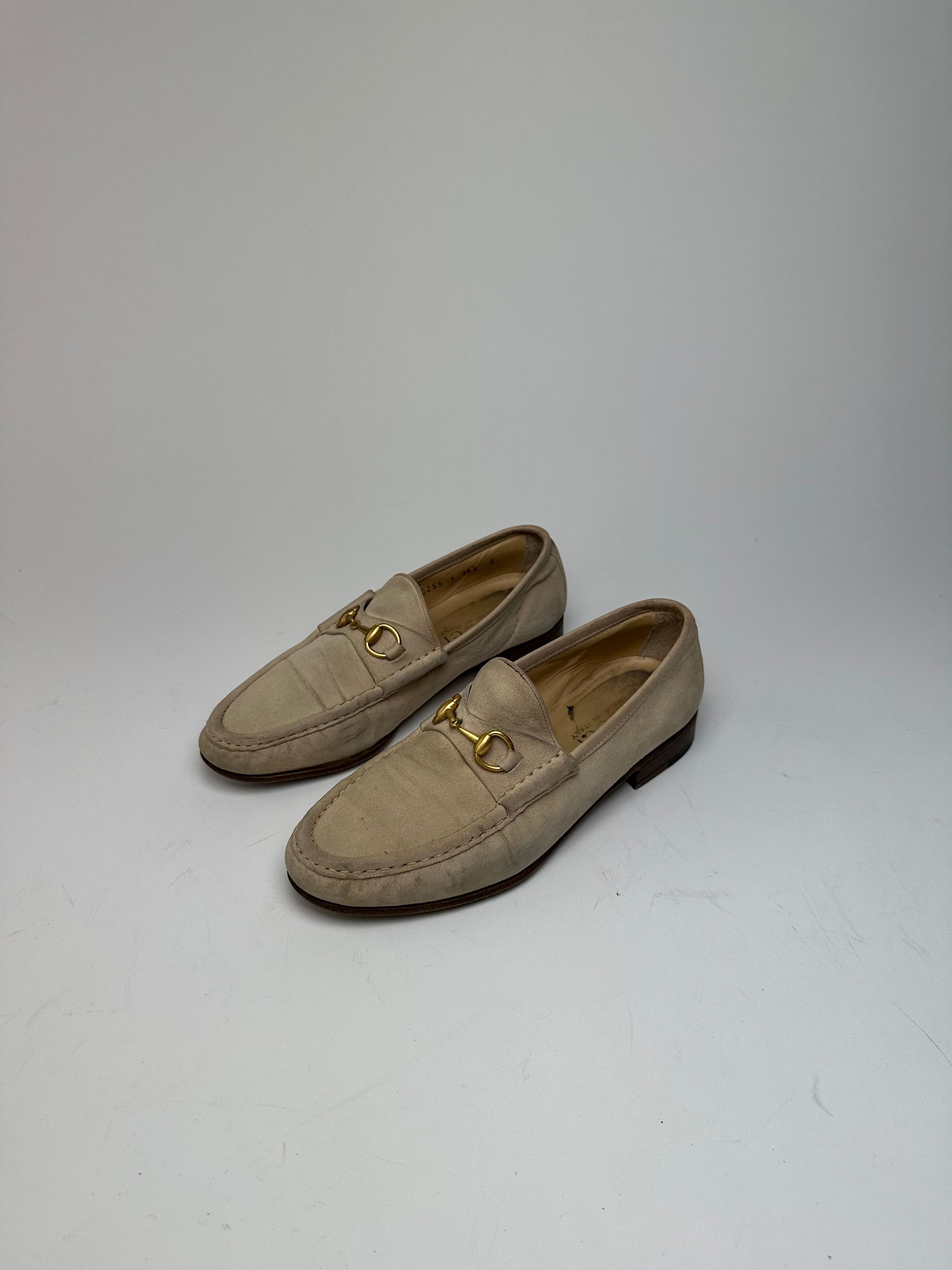 Gucci Vintage Horsebit Suese Loafer Beige EU37 Size US 5.5 / IT 35.5 - 3 Thumbnail