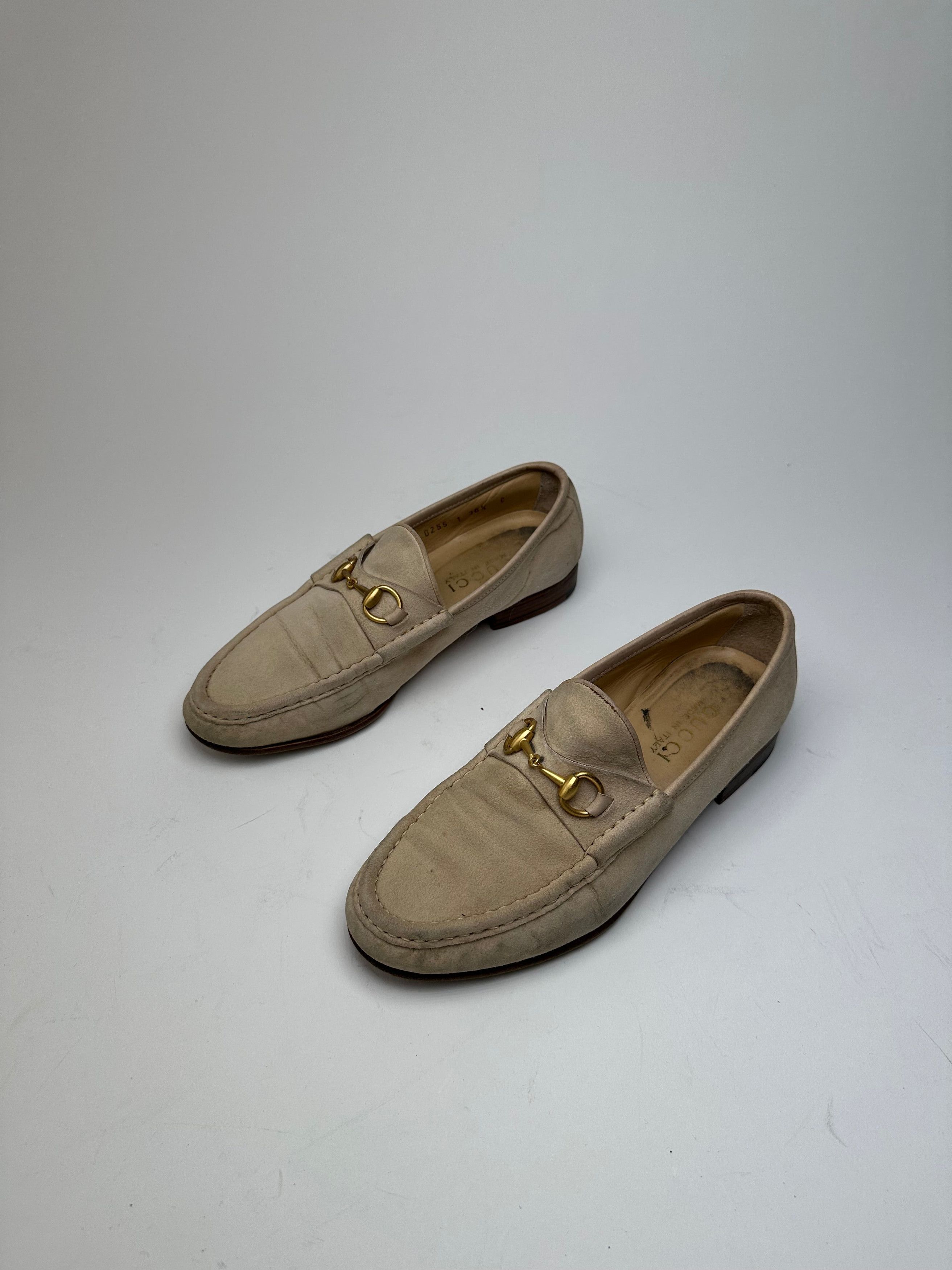 Gucci Vintage Horsebit Suese Loafer Beige EU37 Size US 5.5 / IT 35.5 - 10 Thumbnail