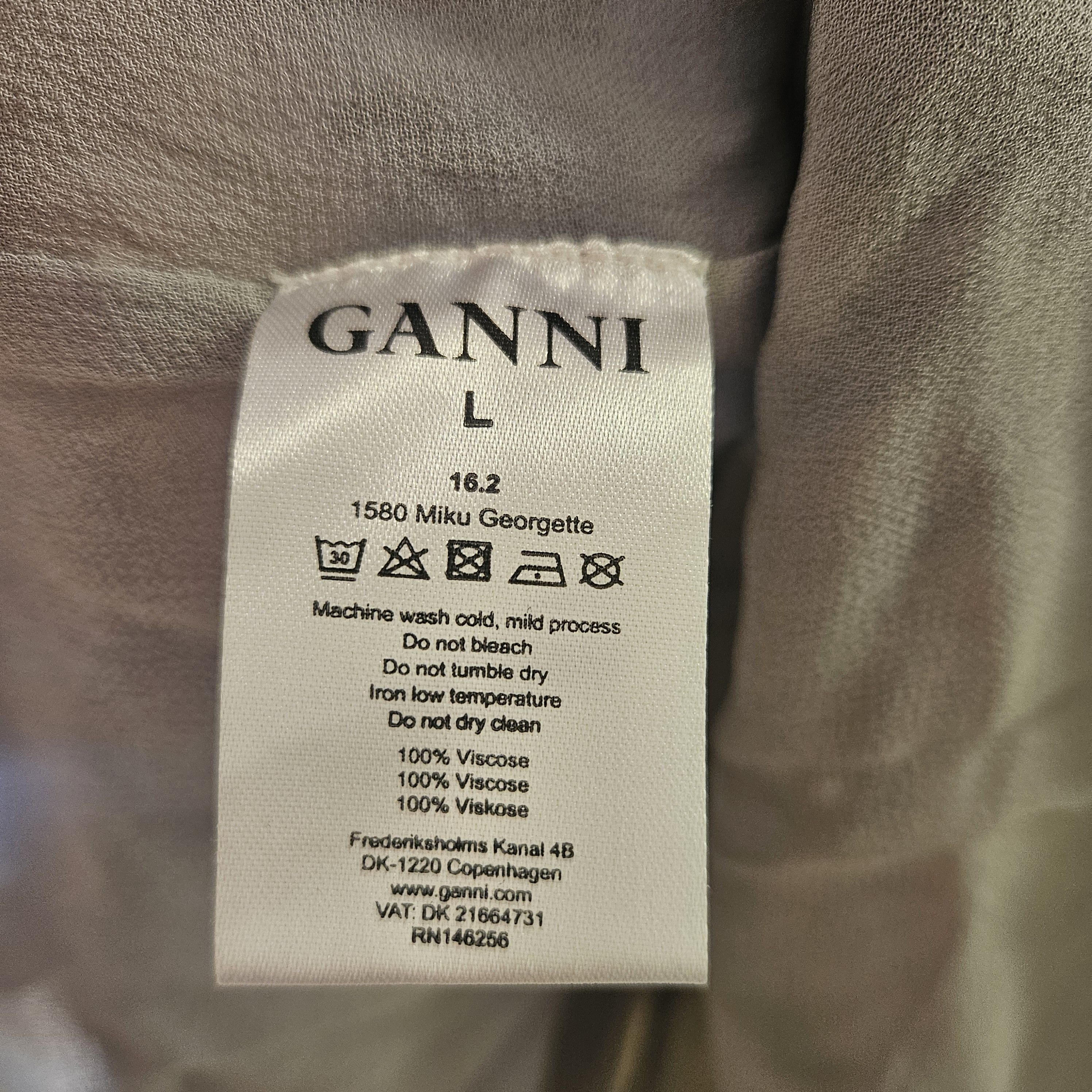 Ganni Ganni Miku Georgette Dress Size L / US 10 / IT 46 - 4 Thumbnail