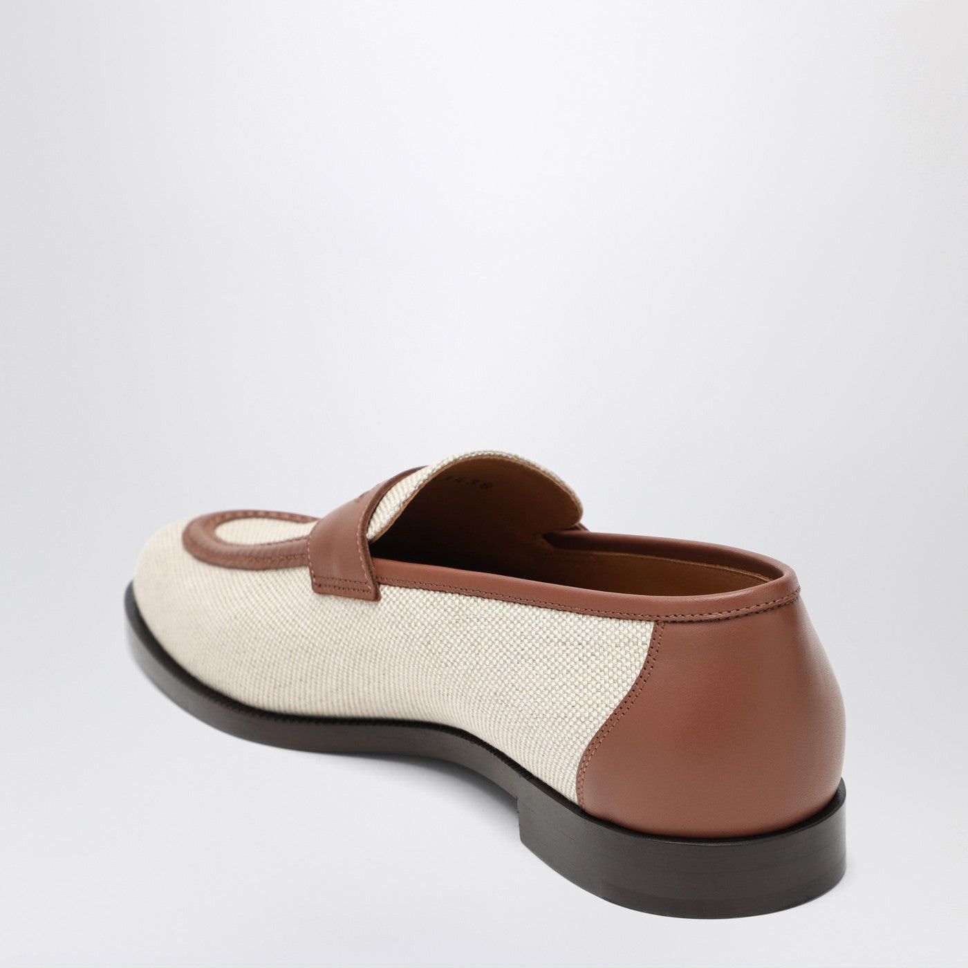 Loro Piana Loro Piana Sergio Loafers In Natural-Coloured Canvas And Leather Size US 11 / IT 41 - 2 Thumbnail