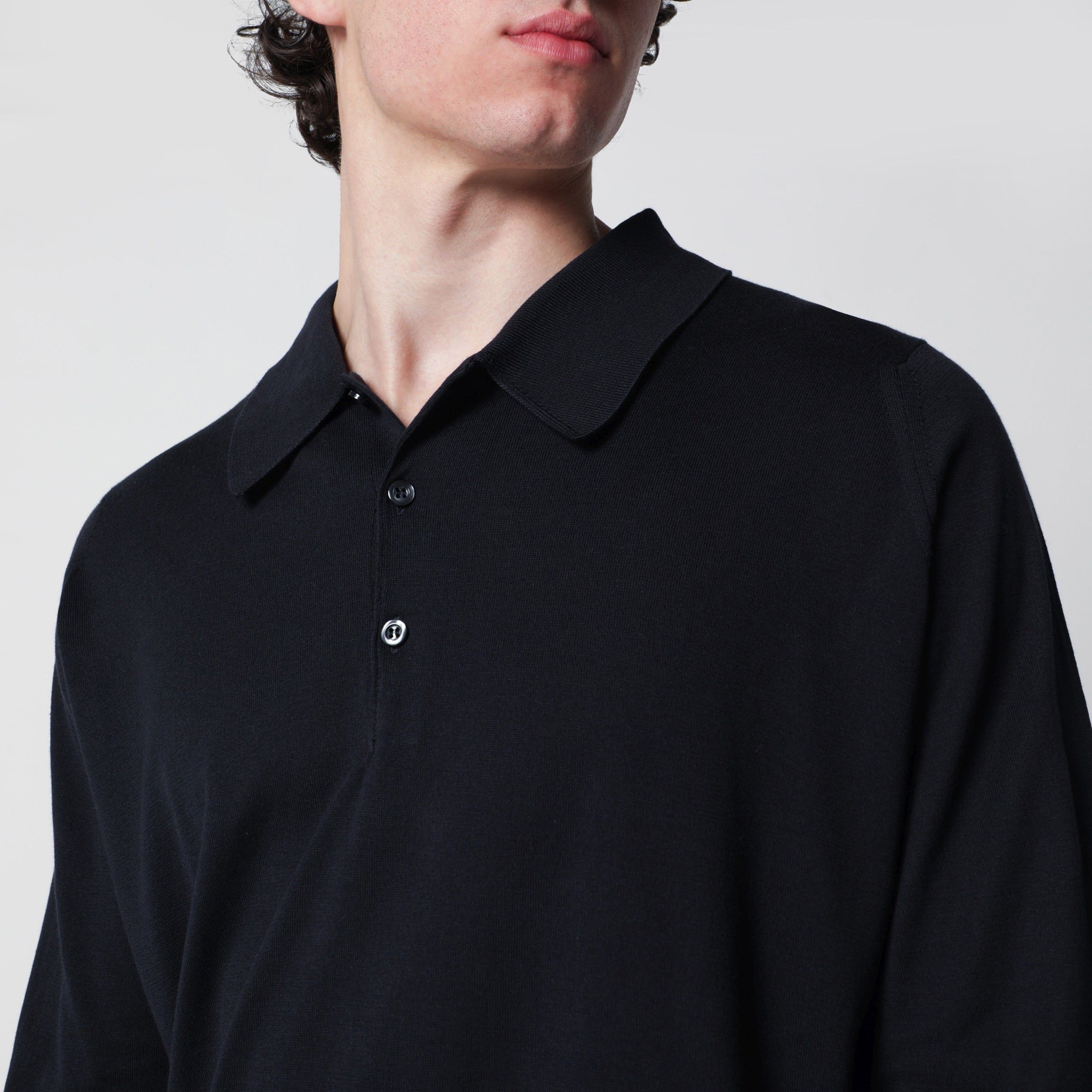 John Smedley John Smedley Navy Blue Finchley Polo In Cotton Size US XL / EU 56 / 4 - 2 Thumbnail