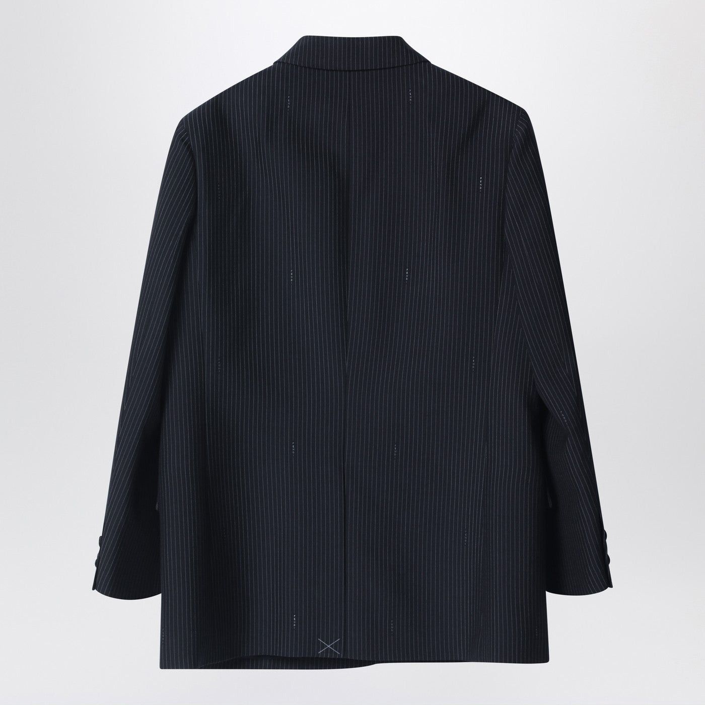 Fendi Fendi Navy Blue Pinstriped Wool Blazer Size S / US 4 / IT 40 - 2 Thumbnail