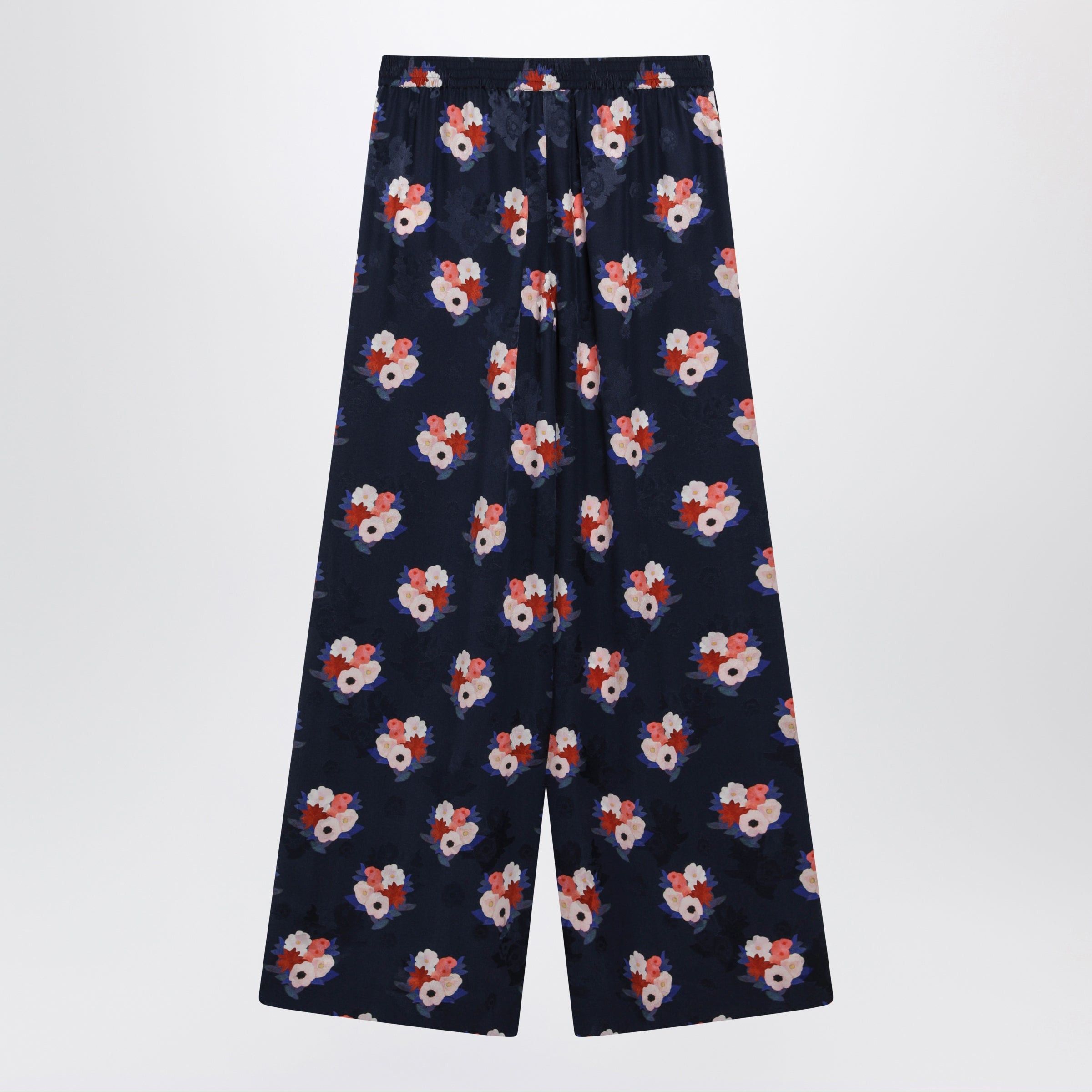 Fendi Fendi Dark Blue Silk Pyjama Trousers Size 30" / US 8 / IT 44 - 2 Thumbnail