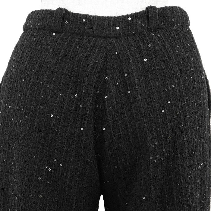 Chanel Chanel Chanel Tweed Sequin Fringe Tapered Pants Textile Bottoms P22992 DUTY FREE for USA Size ONE SIZE - 7 Thumbnail