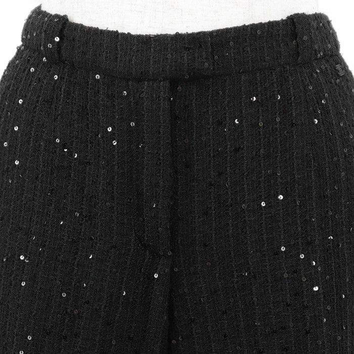 Chanel Chanel Chanel Tweed Sequin Fringe Tapered Pants Textile Bottoms P22992 DUTY FREE for USA Size ONE SIZE - 2 Thumbnail