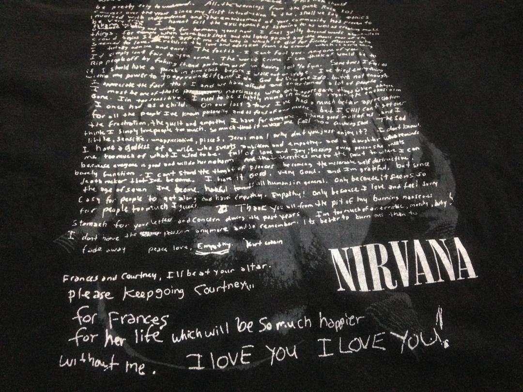 Vintage !RARE! KURT COBAIN suicide note BODDAH NIRVANA VINTAGE T SHIRT Size US L / EU 52-54 / 3 - 1 Preview