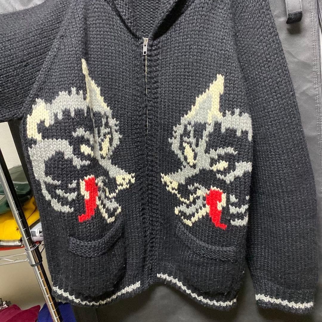 Visvim Black Wolf Pattern Knit Cardigan Size US M / EU 48-50 / 2 - 2 Thumbnail
