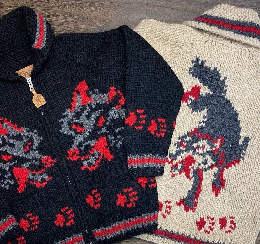 Visvim Black Wolf Pattern Knit Cardigan Size US M / EU 48-50 / 2 - 5 Thumbnail
