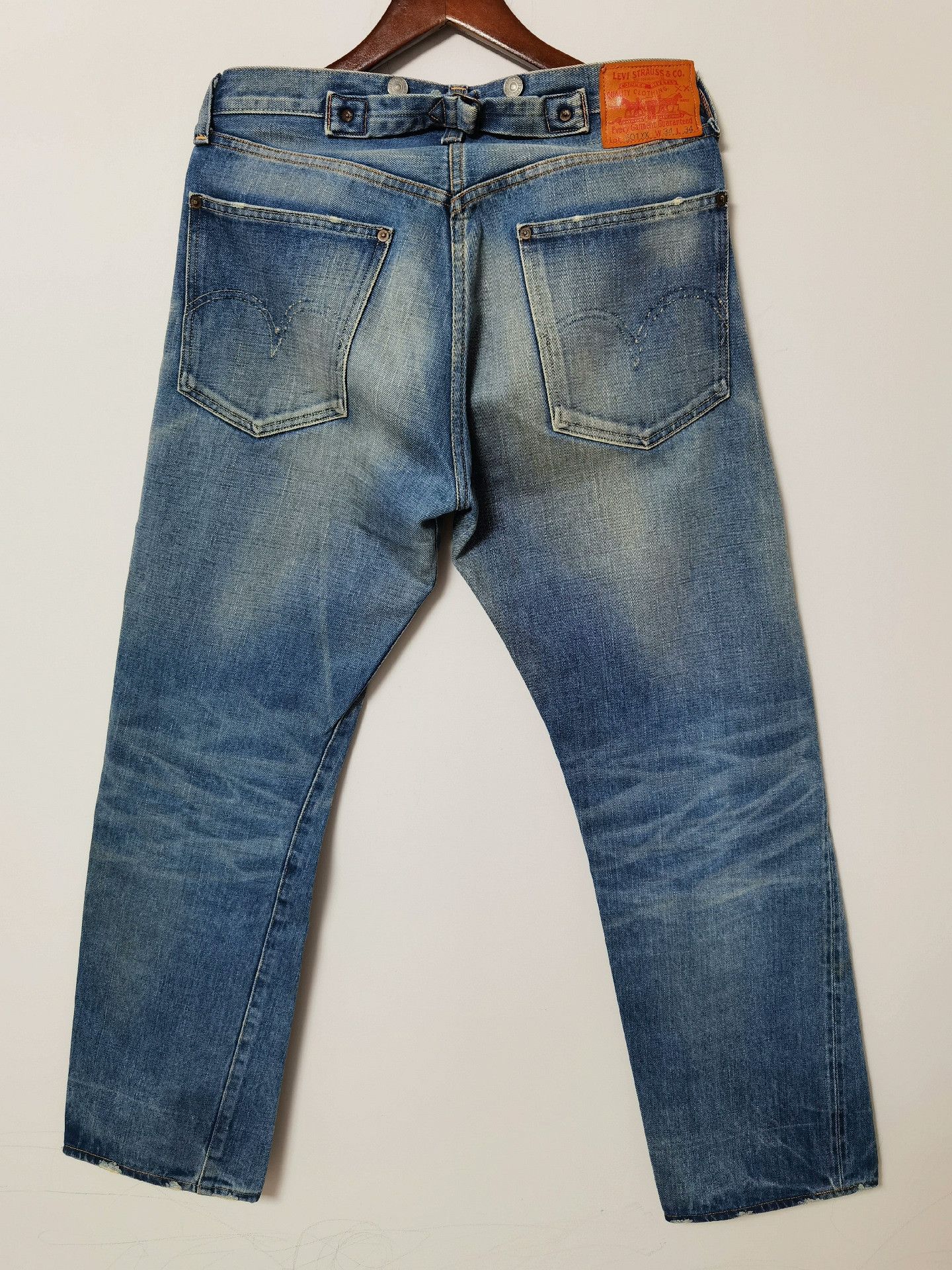 Levi's LVC Blue Distressed Jeans Size US 34 / EU 50 - 2 Thumbnail