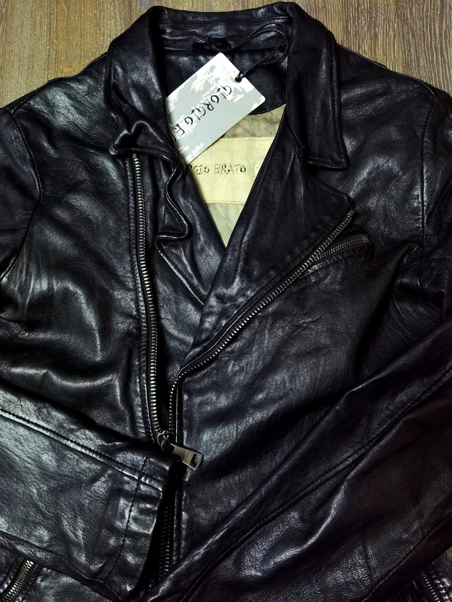 Giorgio Brato Giorgio Brato Men's Motorcycle Leather Jacket Size US S / EU 44-46 / 1 - 2 Thumbnail