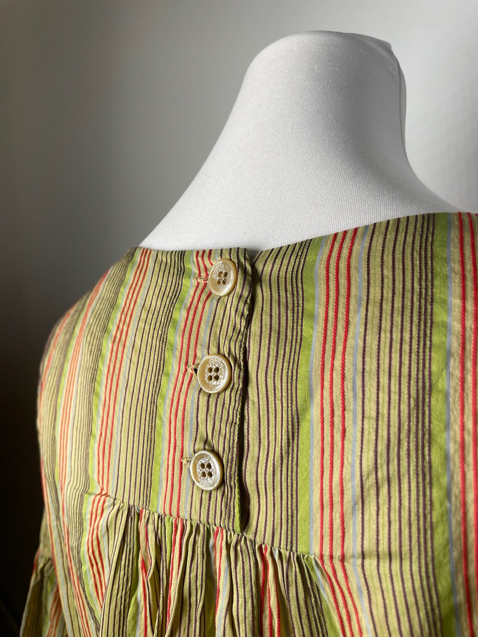 Other Vintage Etro Striped Silk Top Green Orange IT44 Size S / US 4 / IT 40 - 5 Thumbnail