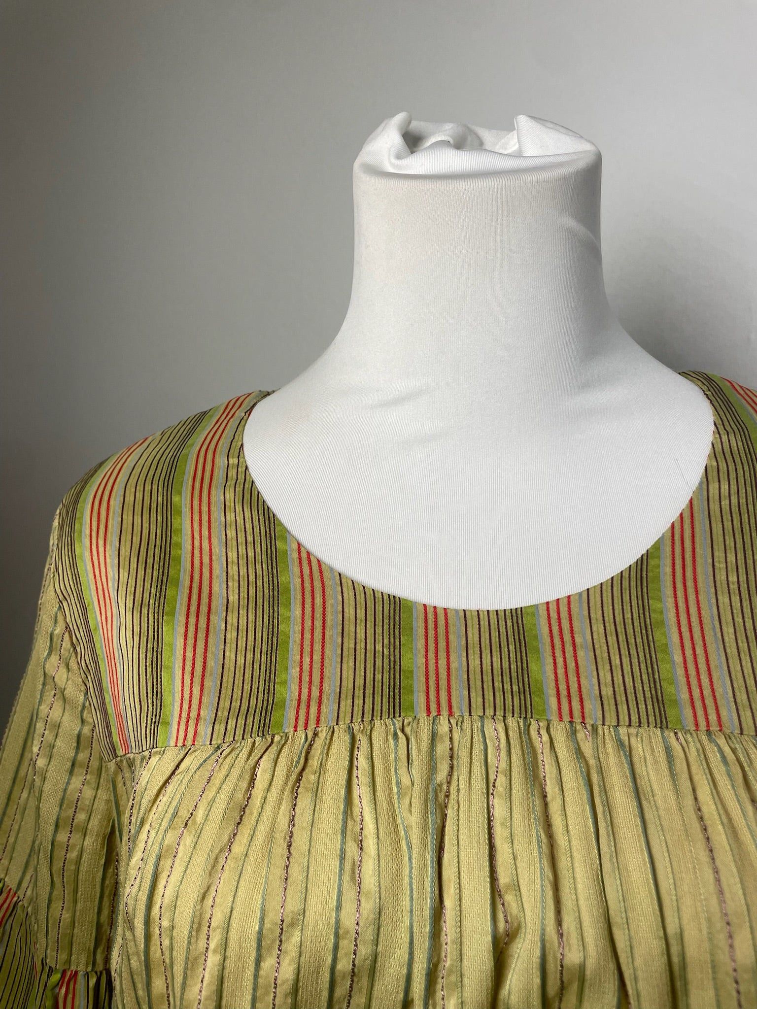 Other Vintage Etro Striped Silk Top Green Orange IT44 Size S / US 4 / IT 40 - 3 Thumbnail